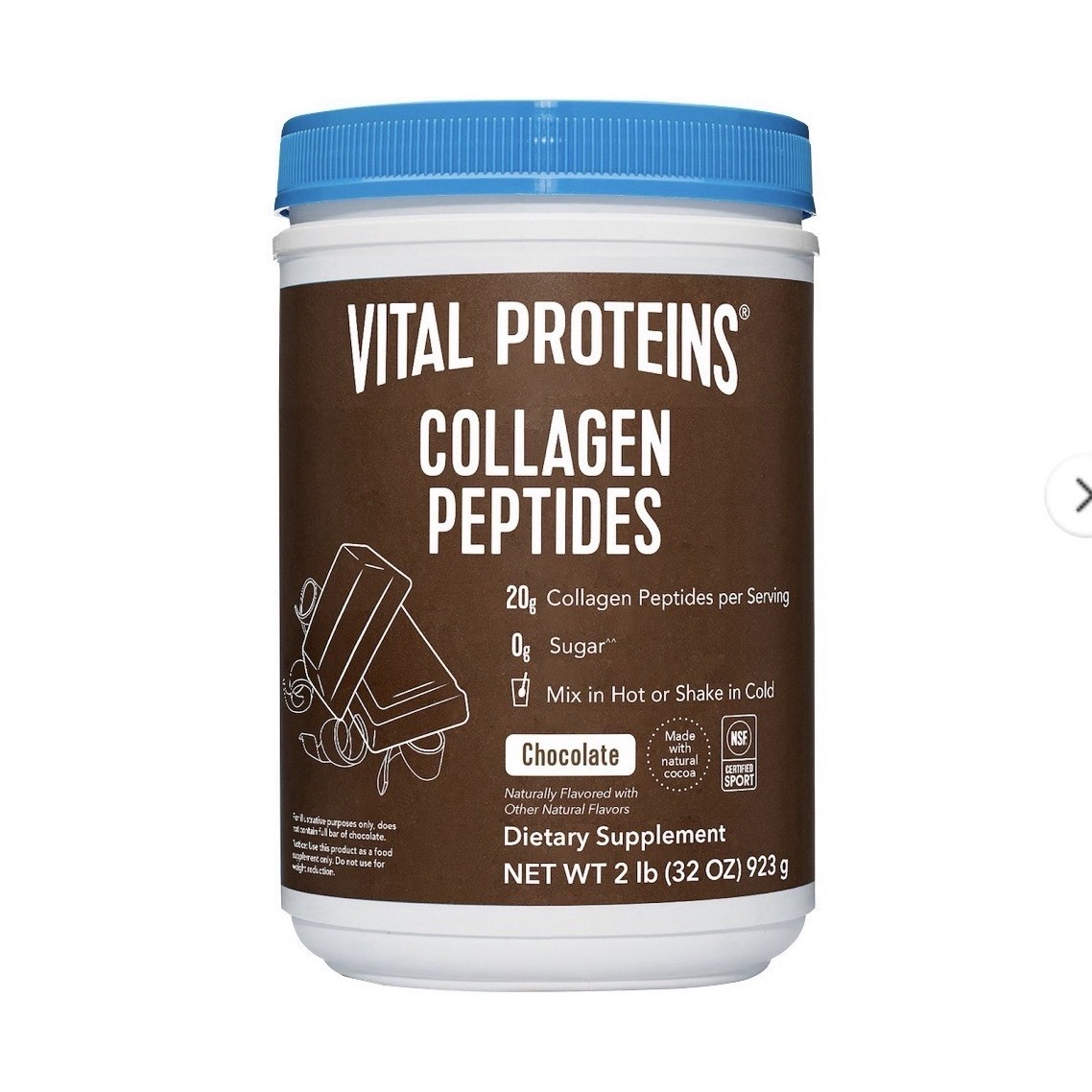 Vital Proteins Collagen Peptides Powder Chocolate 2 lb Keto Paleo Friendly