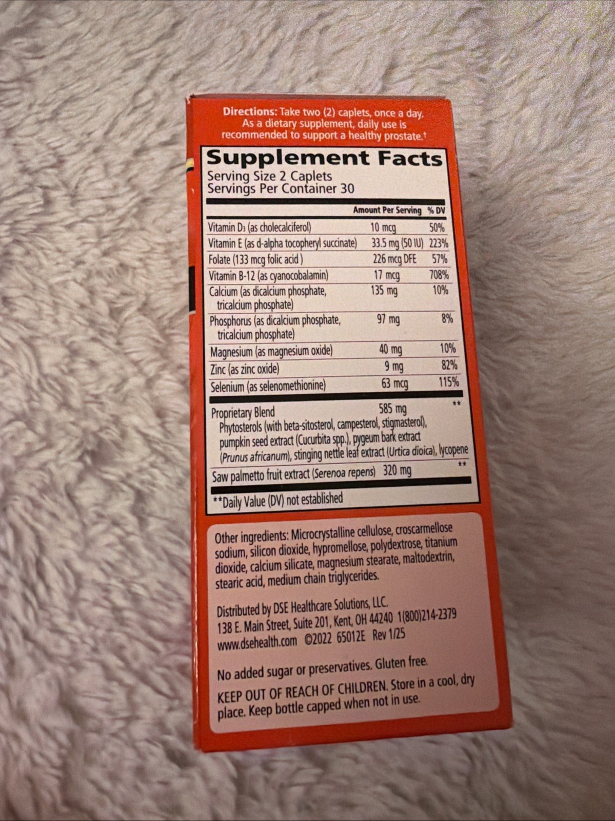 Urinozinc Prostate Health Complex Beta Plus Urinary Support 60 ct Exp 10/2027