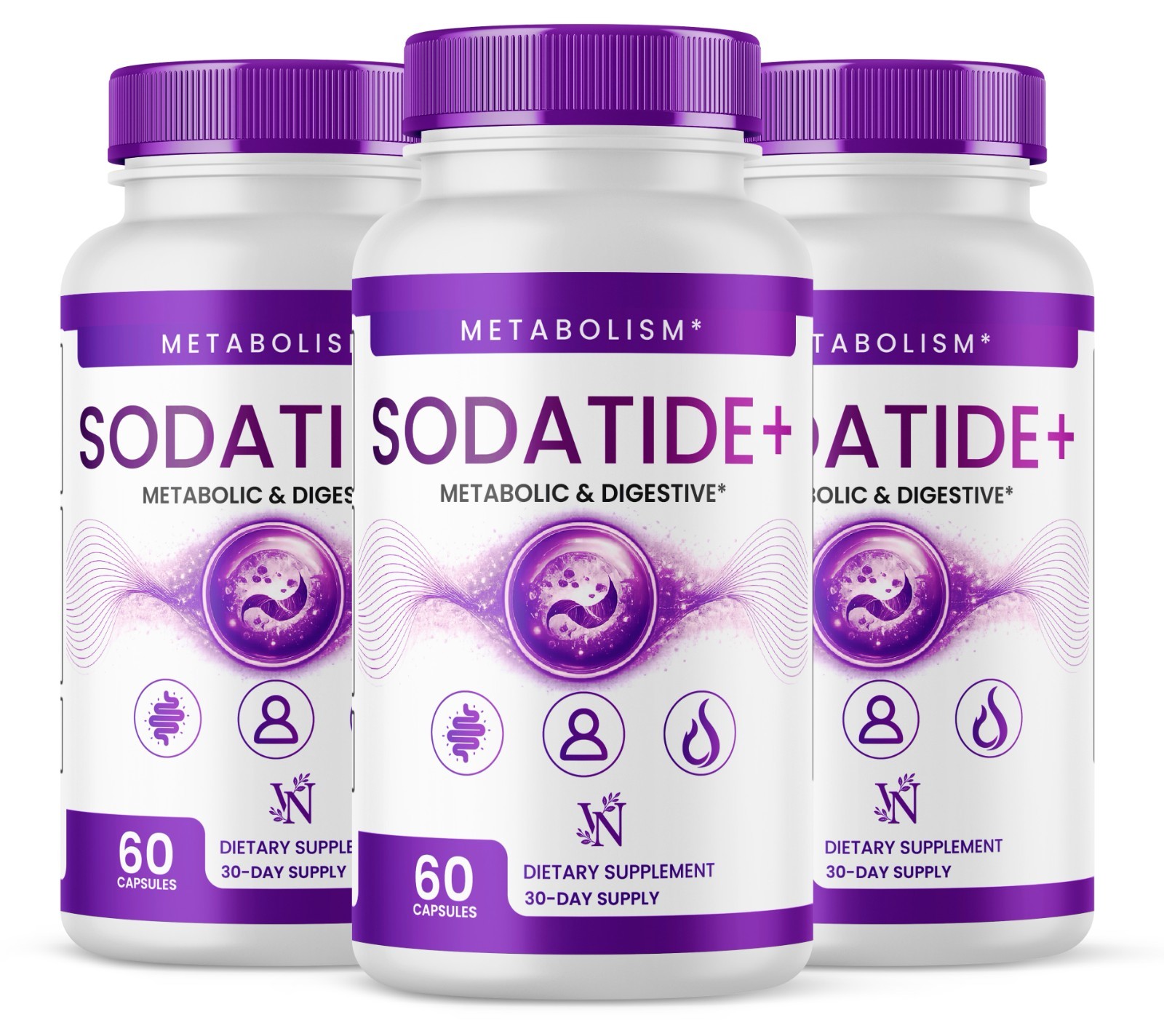 Sodatide Supplement, Soda Tide for Metabolism & Overall Health 180ct 3 Pack