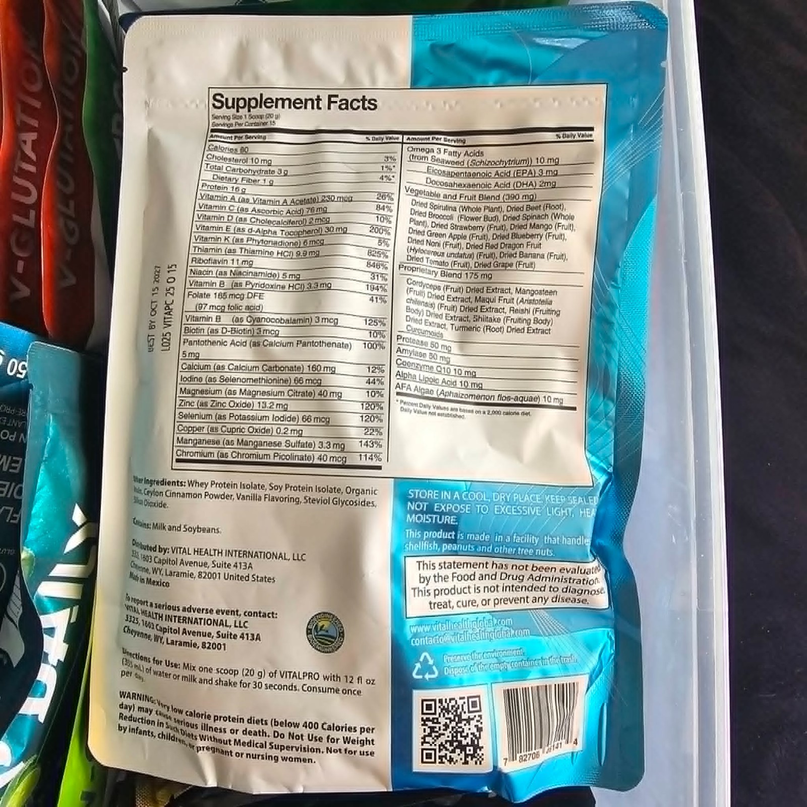Vital Health VitalPro Protein Powder. Vitamins Minerals Botanicals Omega-3 CoQ10