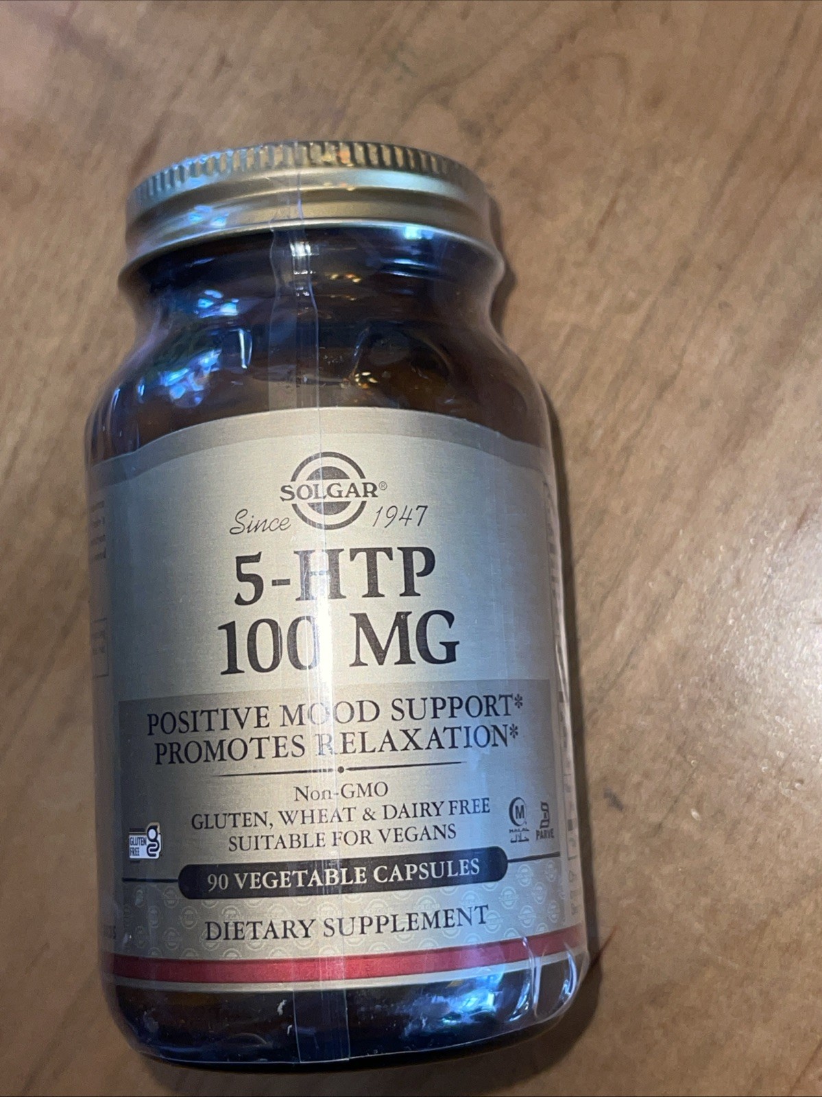 SOLGAR 5-HTP 100mg 90 Vegetable Capsules POSITIVE MOOD SUPPORT, NEW