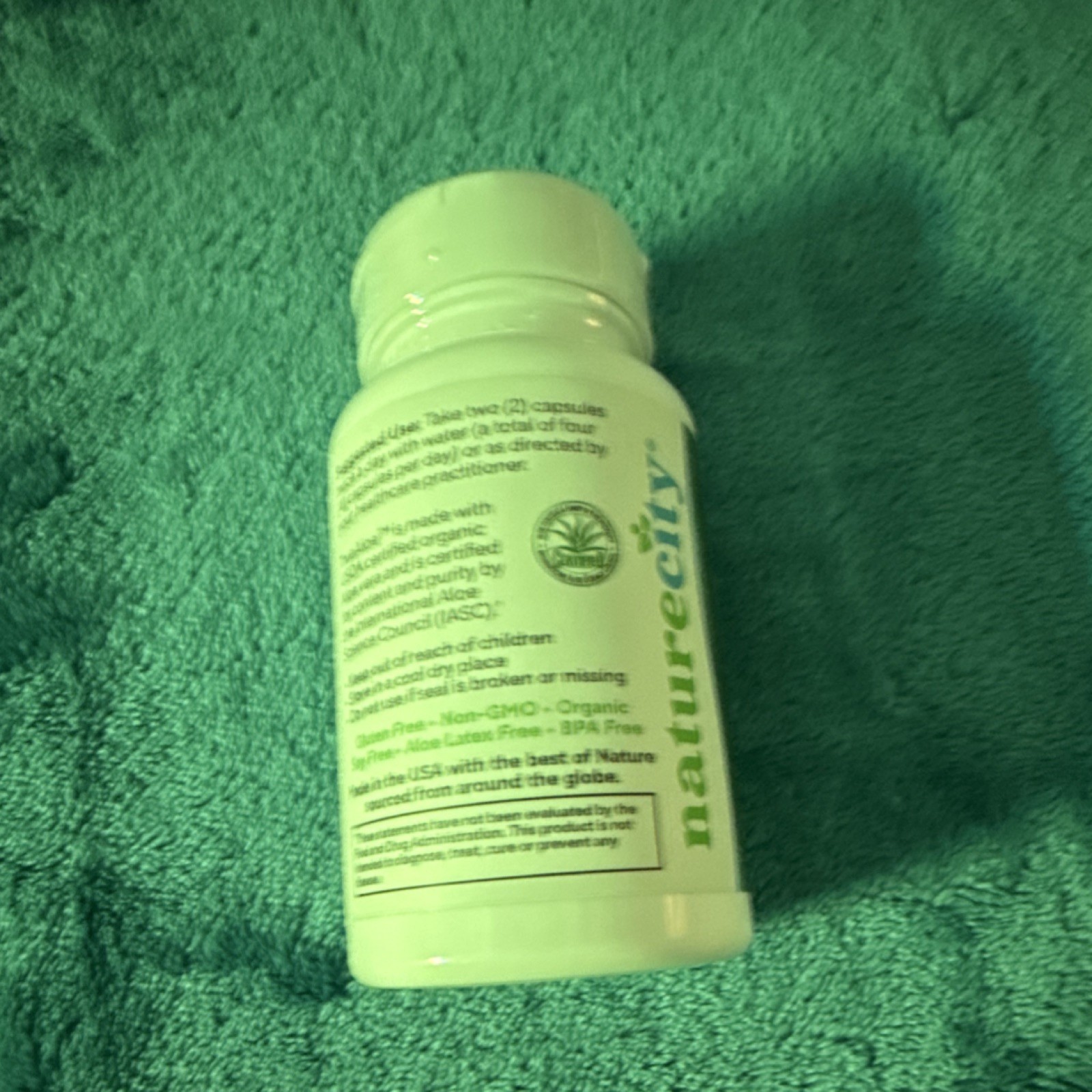 True Aloe Organic Aloe Vera 450mg 120 Capsules Non-GMO BPA Free Latex Free