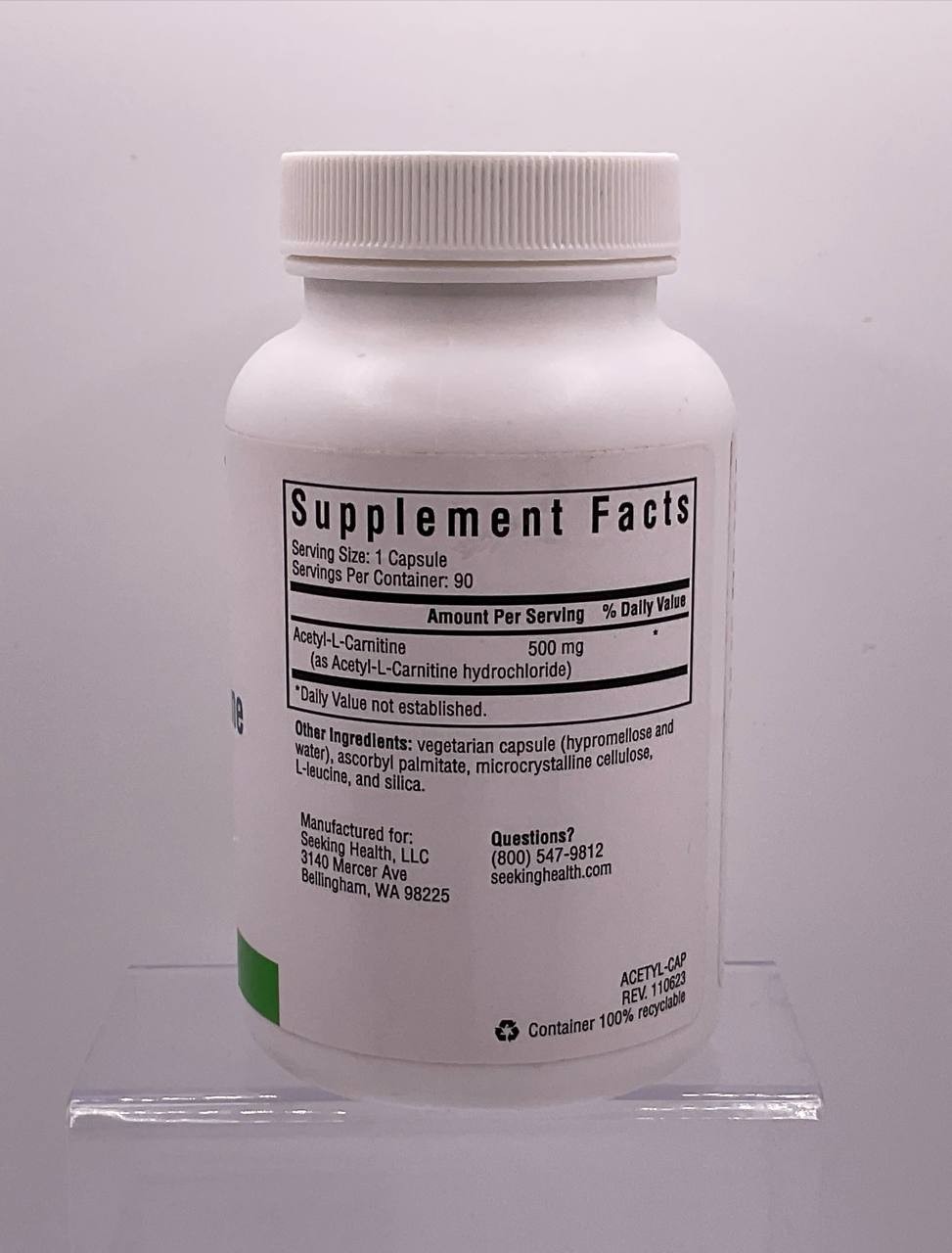 Seeking Health Acetyl-L-Carnitine 500mg 90 Vegetarian Capsules Non-GMO