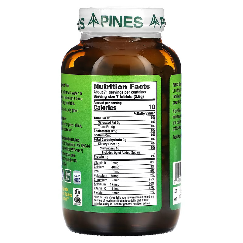 Pines Barley Grass A Deep Green Leafy Vegetable Tablet Supplement 500 mg 500 ct