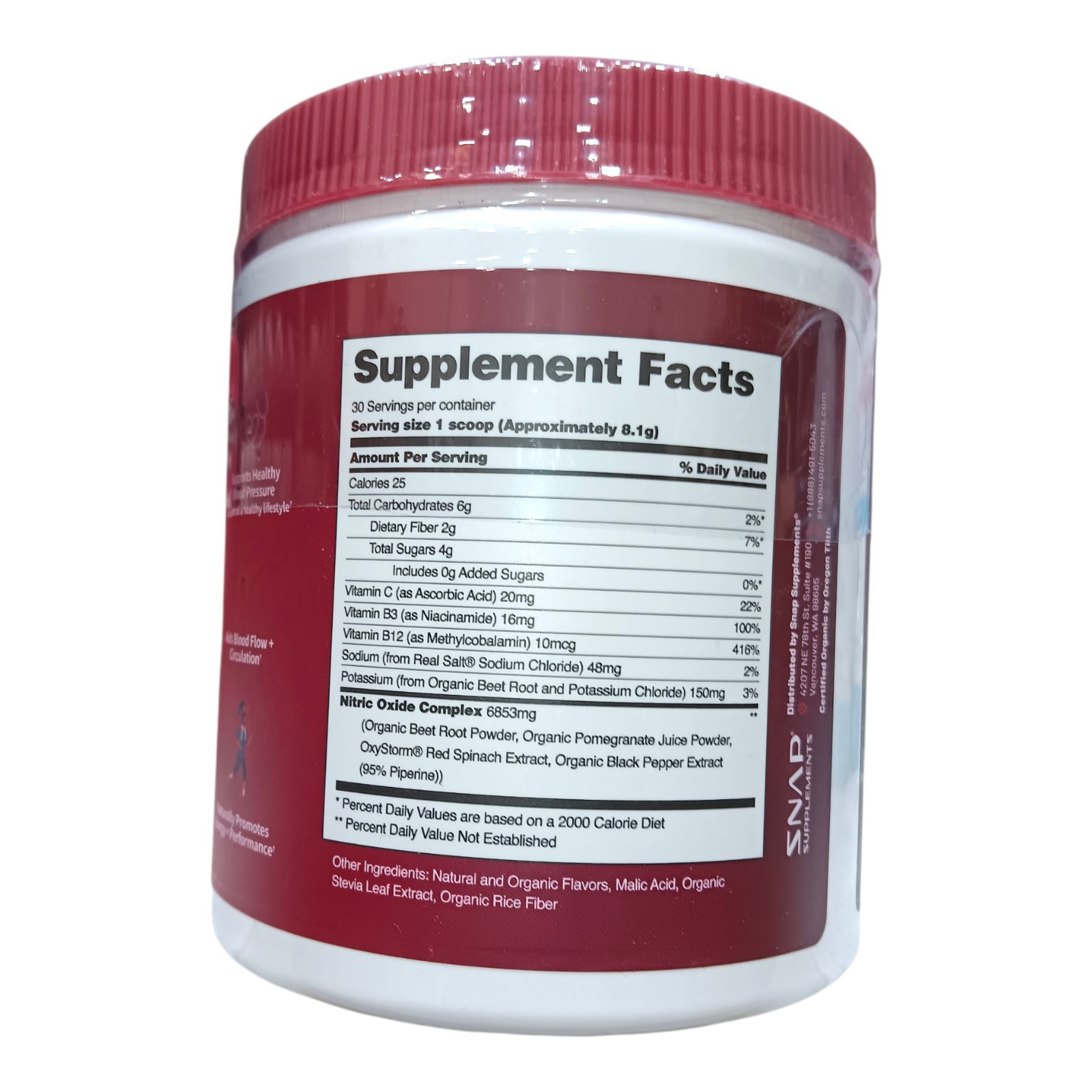 Snap Heart Beets Powder USDA Cardiovascular Superfood Nitric Oxide Booster 8.8oz