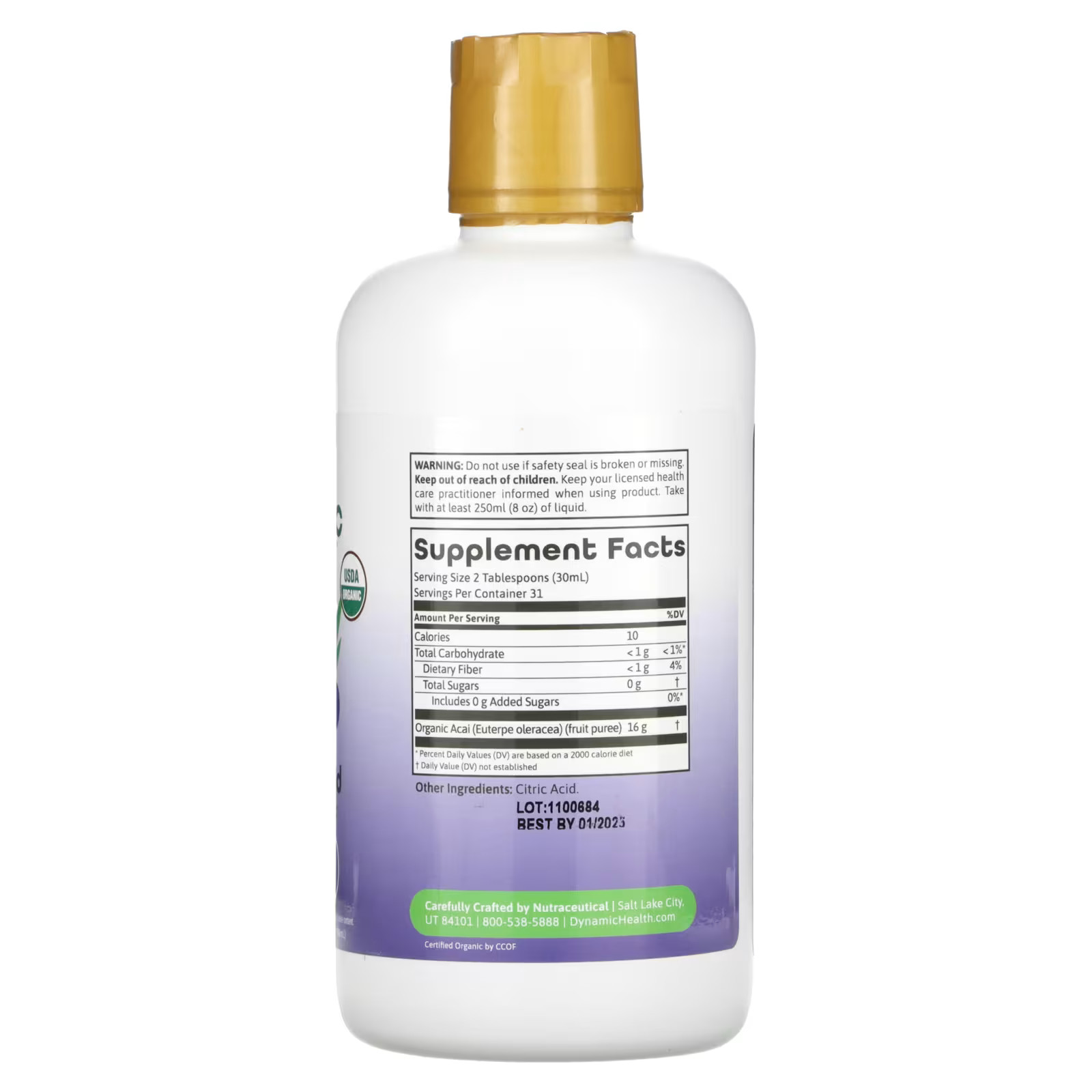 2 X Dynamic Health, Certified Organic Acai Gold , 32 fl oz (946 ml)
