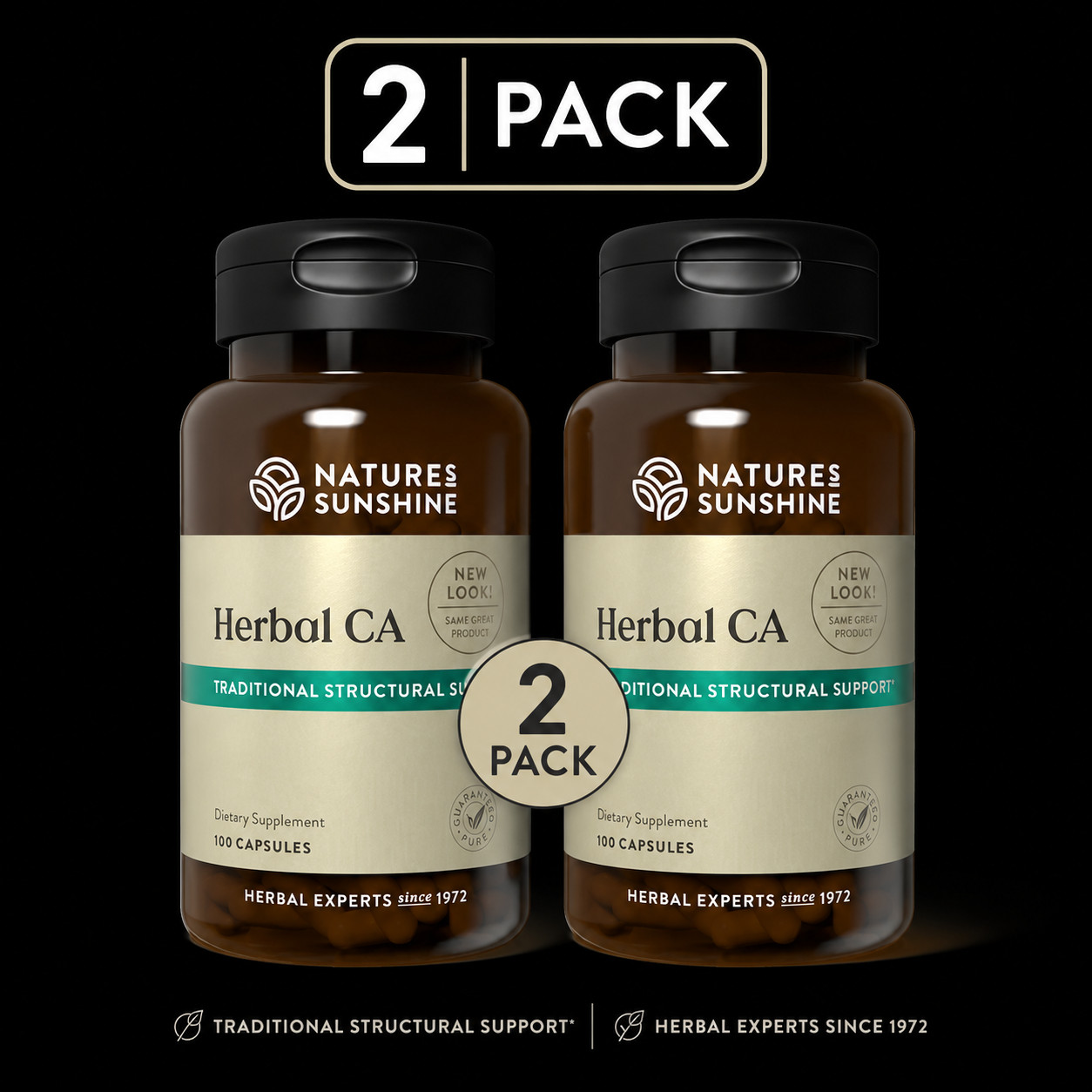 2 PK-Nature’s Sunshine Herbal CA 100 Veg Capsules Exp 8/2026