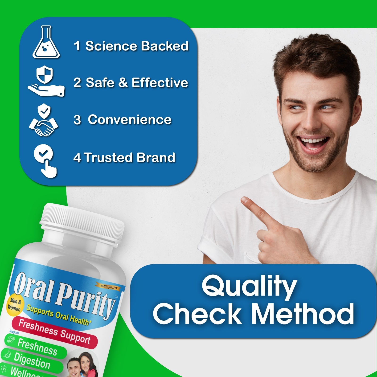 Dental Probiotic for Bad Breath Support, Oral Health Maintenance & Fresh Breath