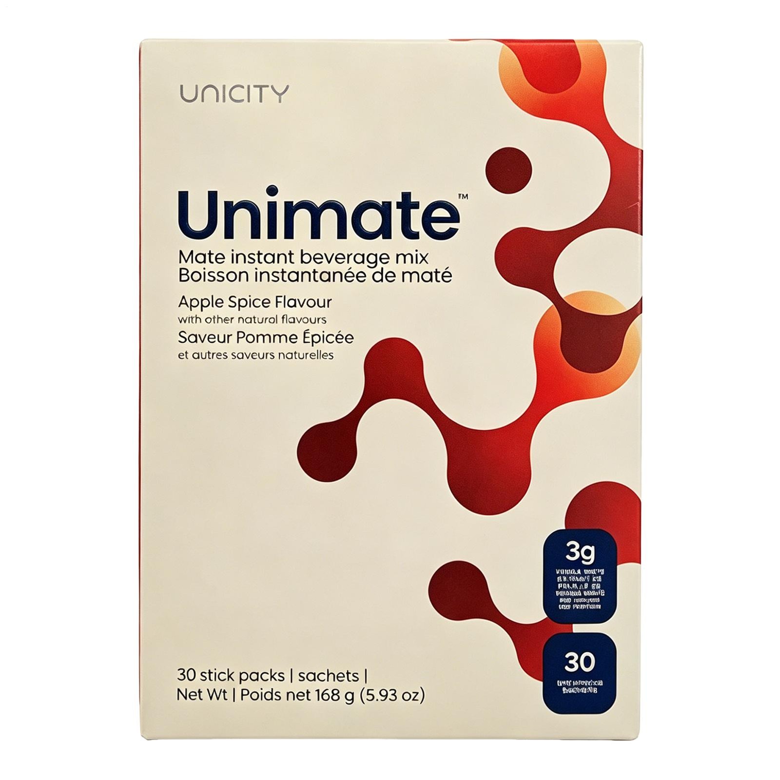 Unicity Unimate Apple Spice Flavor , 30 Stick Packs Fresh Date Exp: 2028