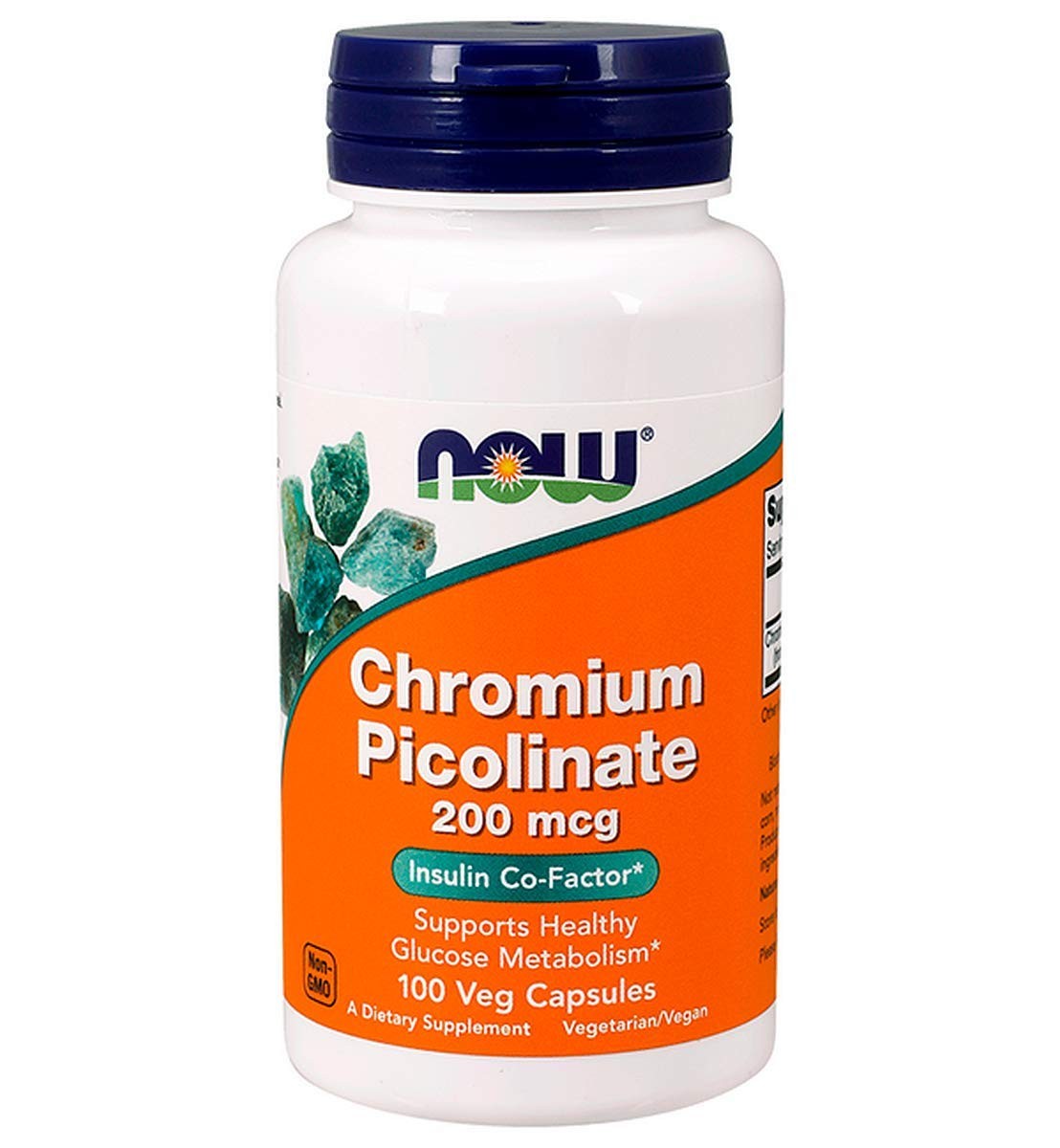 NOW Chromium Picolinate 200mcg, 100 Capsules (Pack of 2) 100 Count