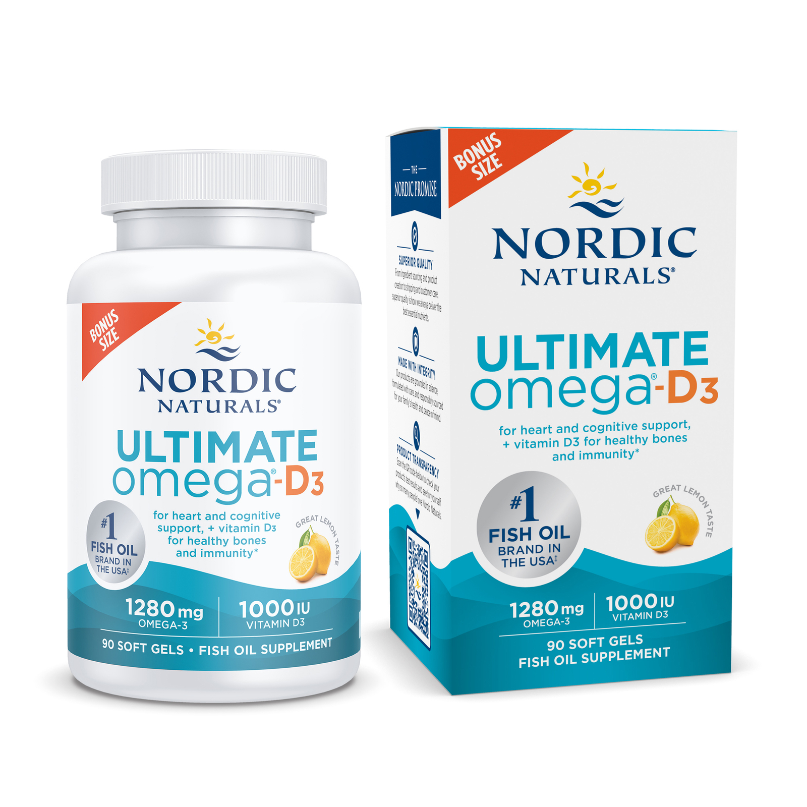Nordic Naturals Ultimate Omega D3 – Heart, Brain, Bone & Immune Health, 90 Ct