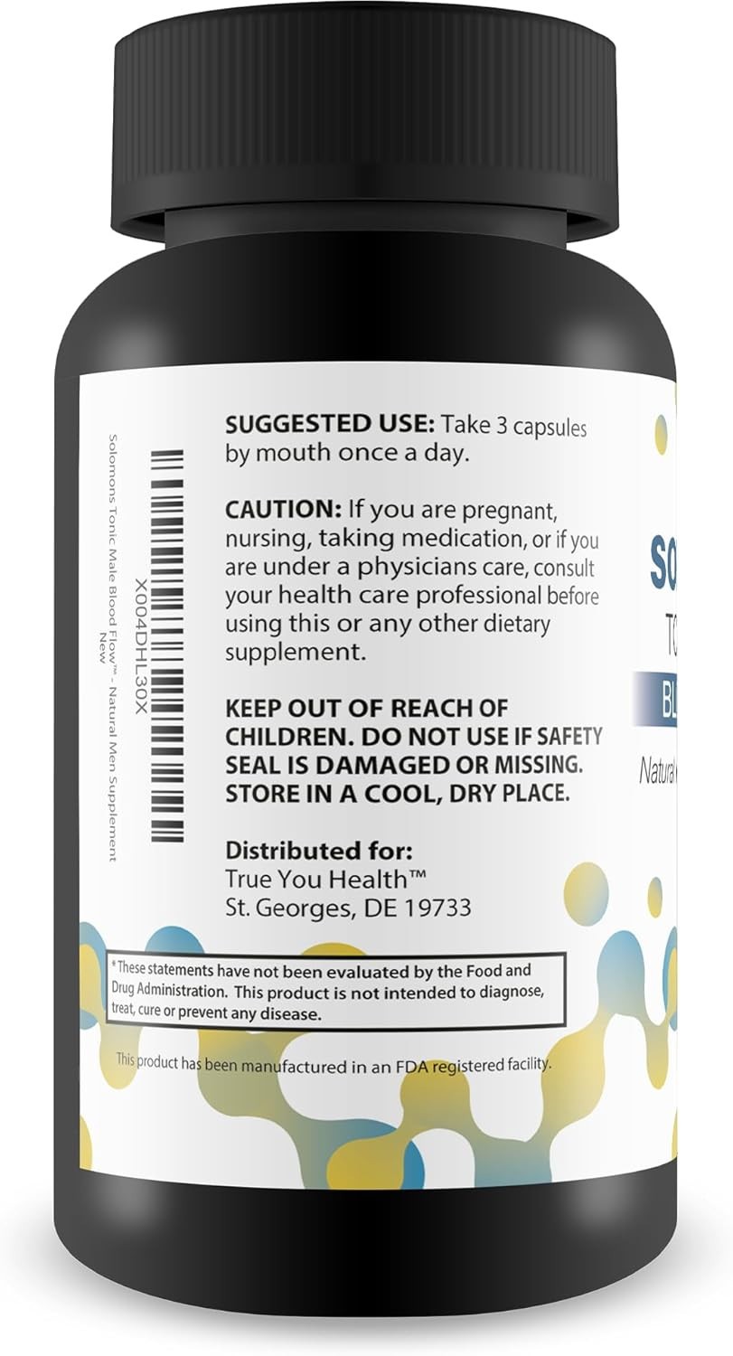 Mens Blood Flow Circulation Support Supplement 90 Capsules Made in USA