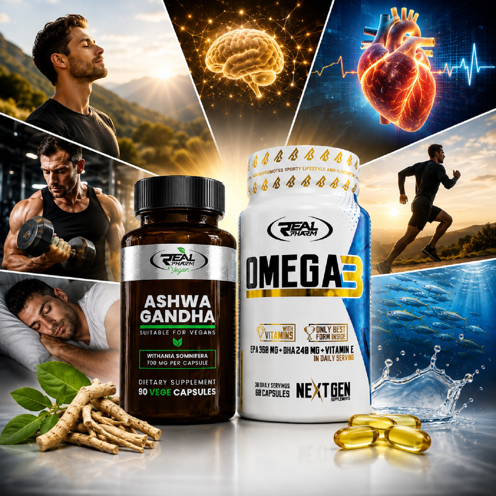 ASHWAGANDHA + OMEGA 3 – mental balance, stress management, better concentration