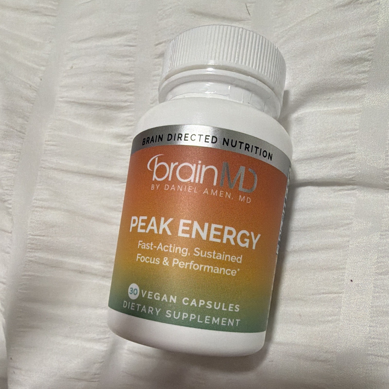 brainMD Peak Energy 30 Capsules Vegan Gluten-Free Exp 03/2028