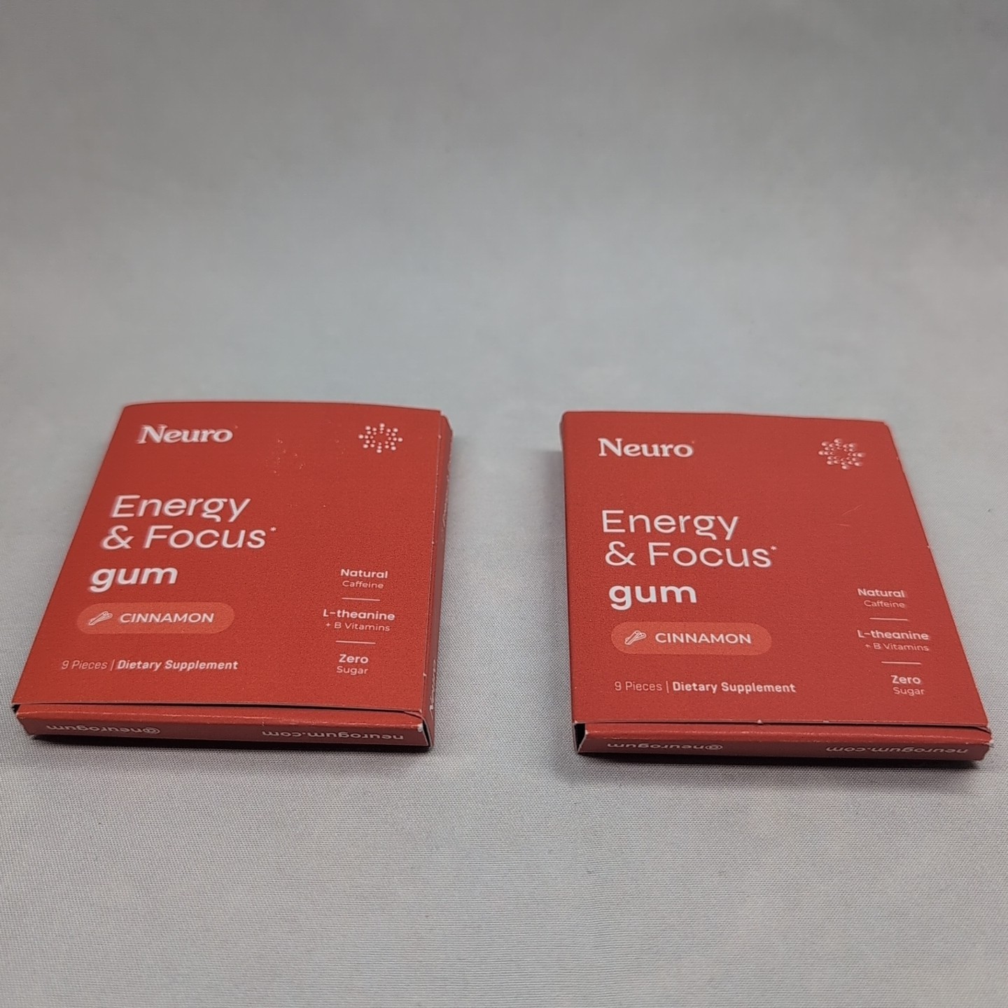 2 Neuro Gum CINNAMON Caffeine B-12, Exp 03/27