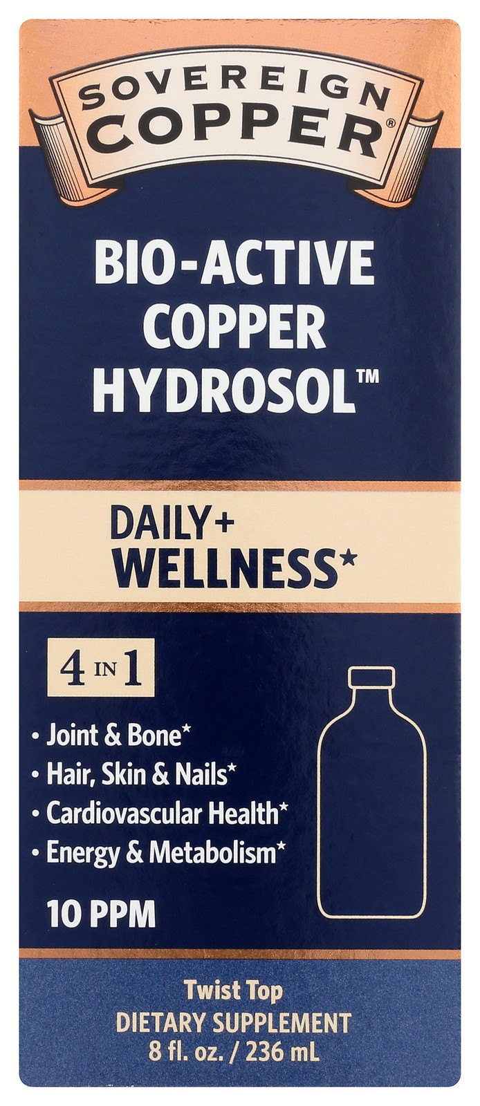 Sovereign Copper Bio-Active Hydrosol 8 Oz Supplement 1 Pack