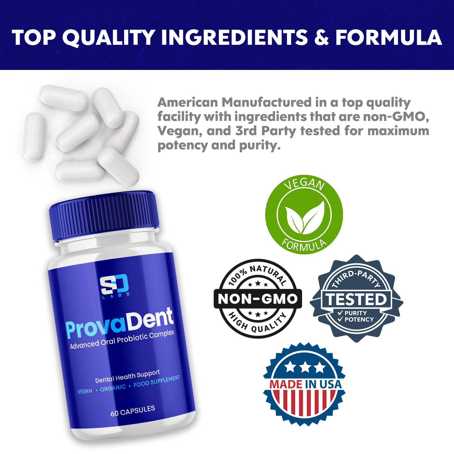 (3 Pack) ProvaDent Oral Probiotic Support Healthy Teeth and Gums (180 Capsules)