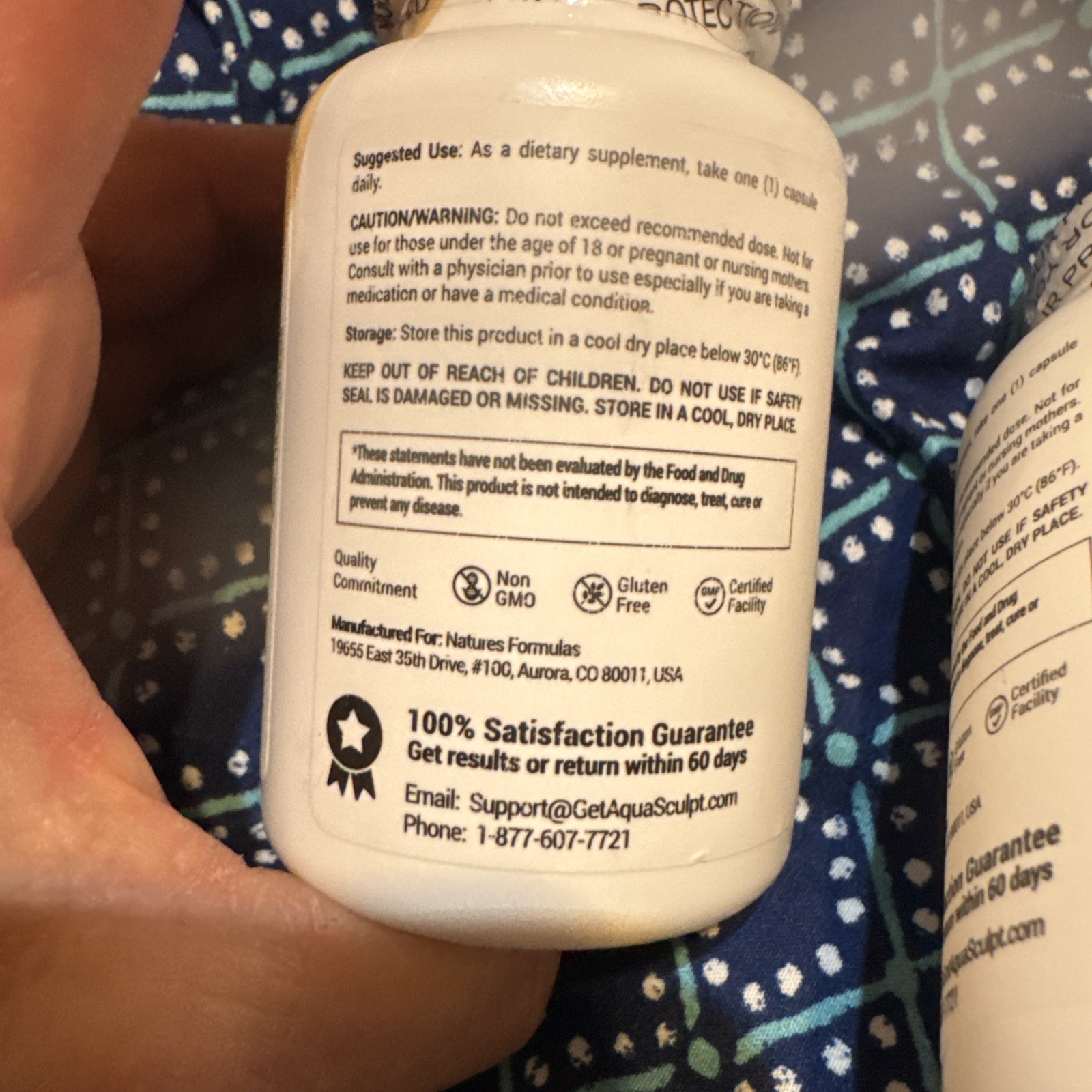 AQUA SCULPT- NATURAL DIETARY WEIGHT LOSS Diet Pills Supplement 3 Bottles