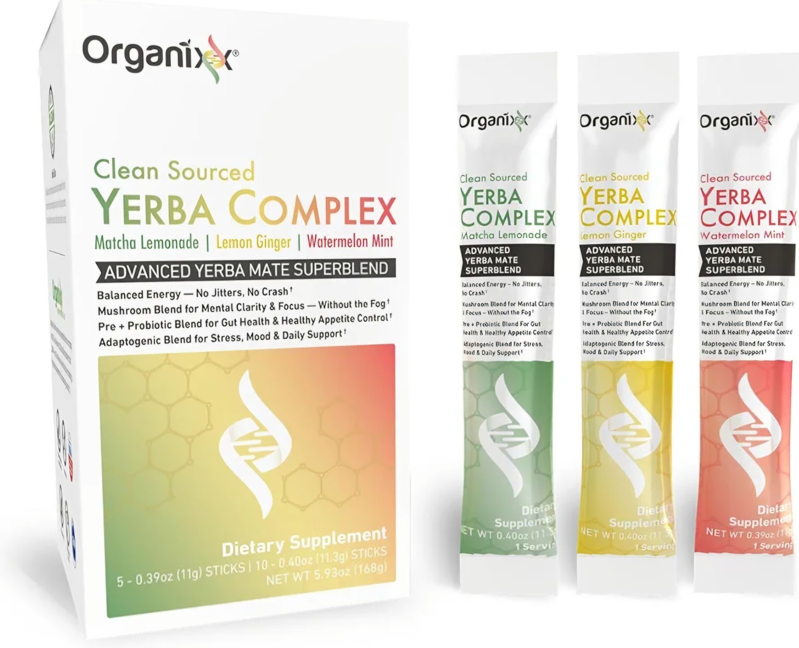 Organixx Clean Sourced Yerba Complex Superblend Powder Drink Mix Pre & Probiotic