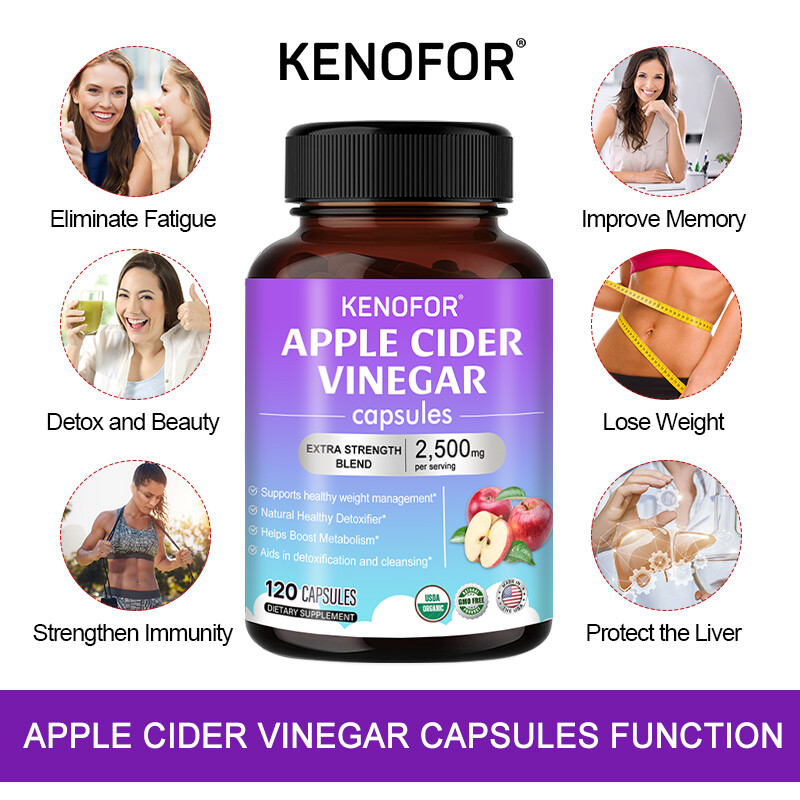 Apple Cider Vinegar Capsules, Extra Strength Blend, 2500 Mg Per Serving