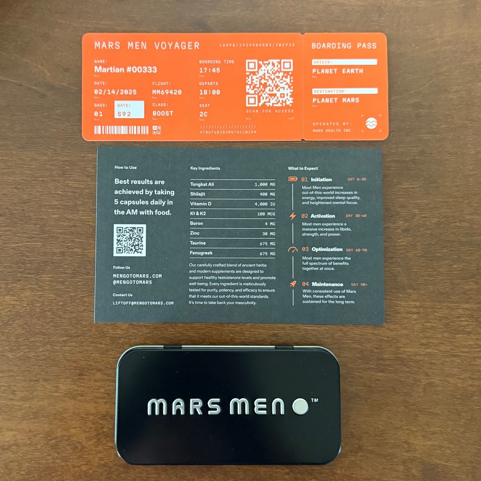 Mars Men Natural Test Support Mens 150ct Black New Sealed 30 Day Supply