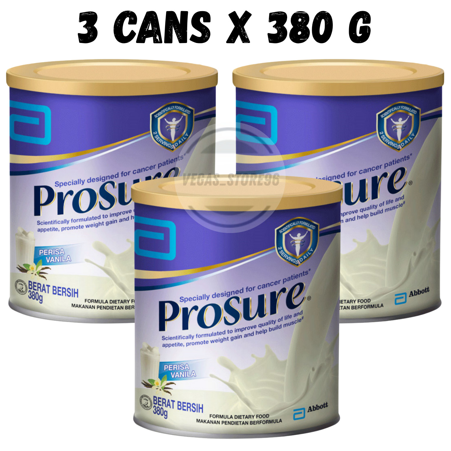 3X 380g Abbott Pro Sure Milk Improve Appetite High Protein Prebiotic EPA Vanilla