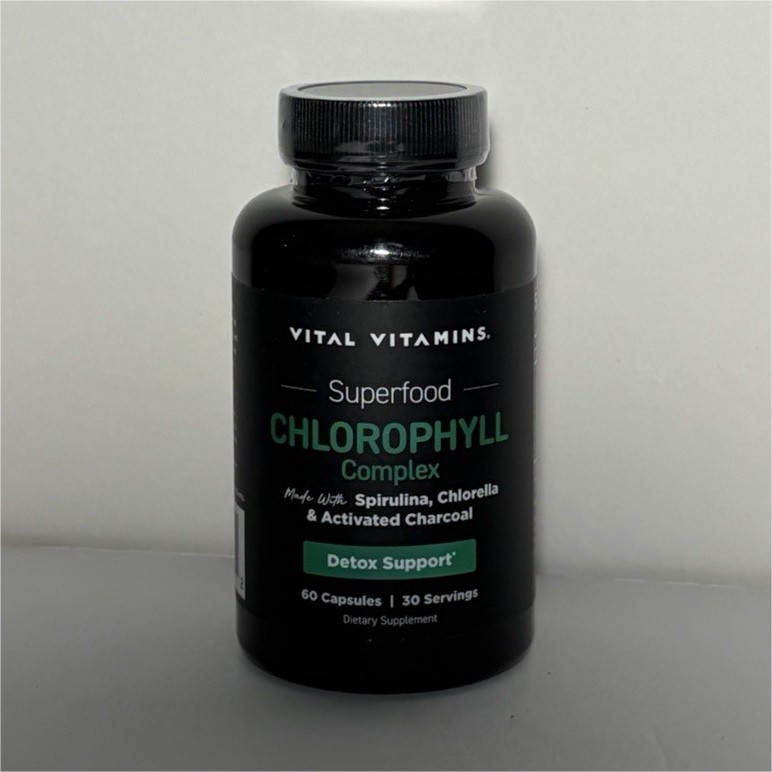 Vital Vitamins Chlorophyll Complex Spirulina Chlorella Detox Support 60 Capsules