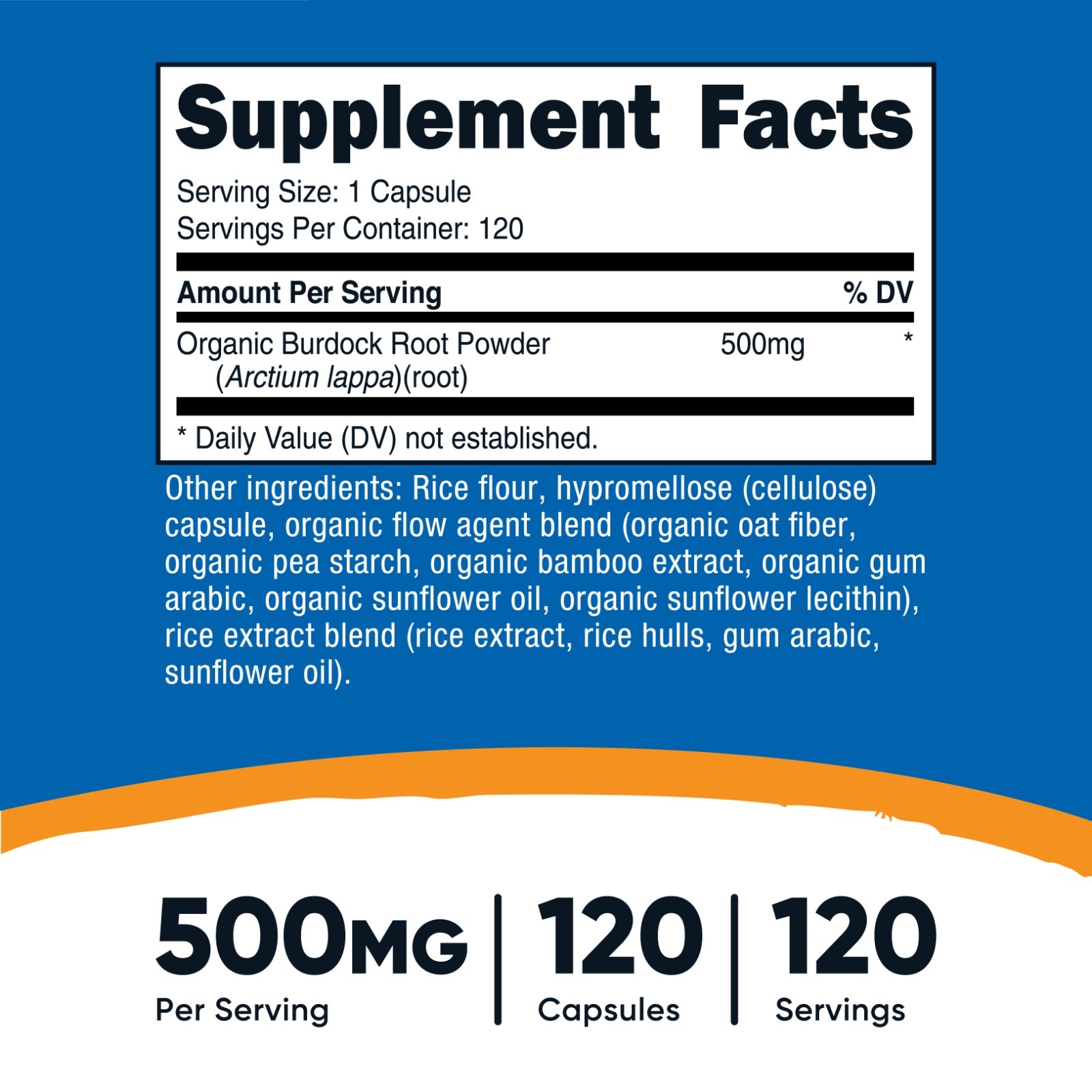Nutricost Burdock Root 500mg, 120 Capsules