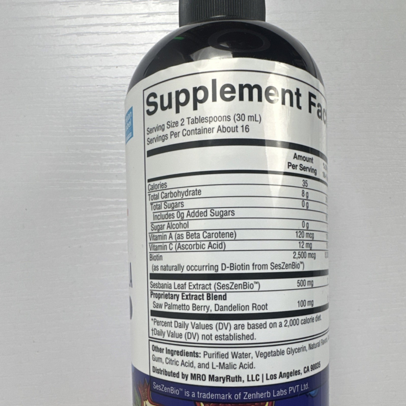 MaryRuth’s Daily Liquid Hair Support Vegan Gluten-Free Blueberry Pom 16oz