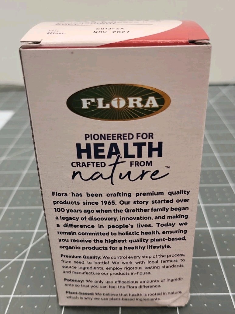 Flora Ferritin+ Delayed-Release Iron Supplement 30 Vegan Capsules Non-GMO