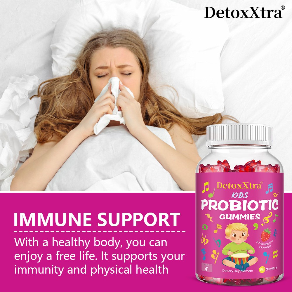Kids Probiotic Gummies Minor Abdominal Discomfort Support Immune Health Soy Free