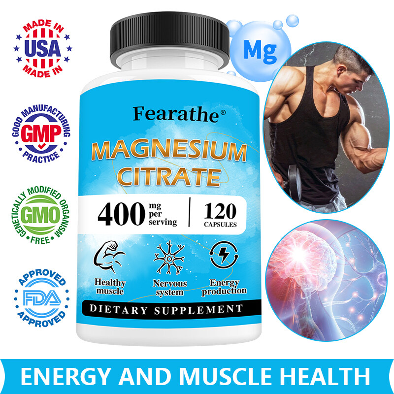 Magnesium Citrate 400mg Capsules Vegetarian/Gluten Free/Non-GMO
