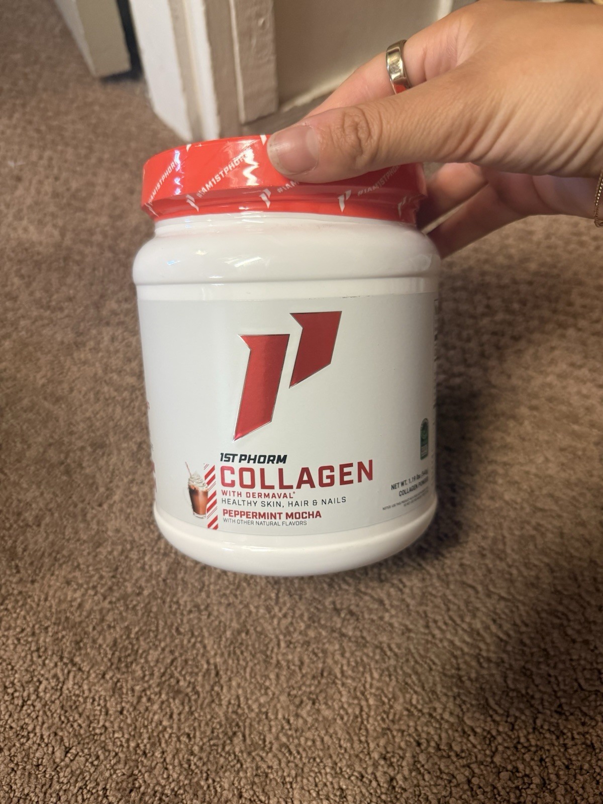 1st Phorm Collagen + Dermaval Powder Peppermint Mocha 4 Jars 1.19 lb Exp 10/26