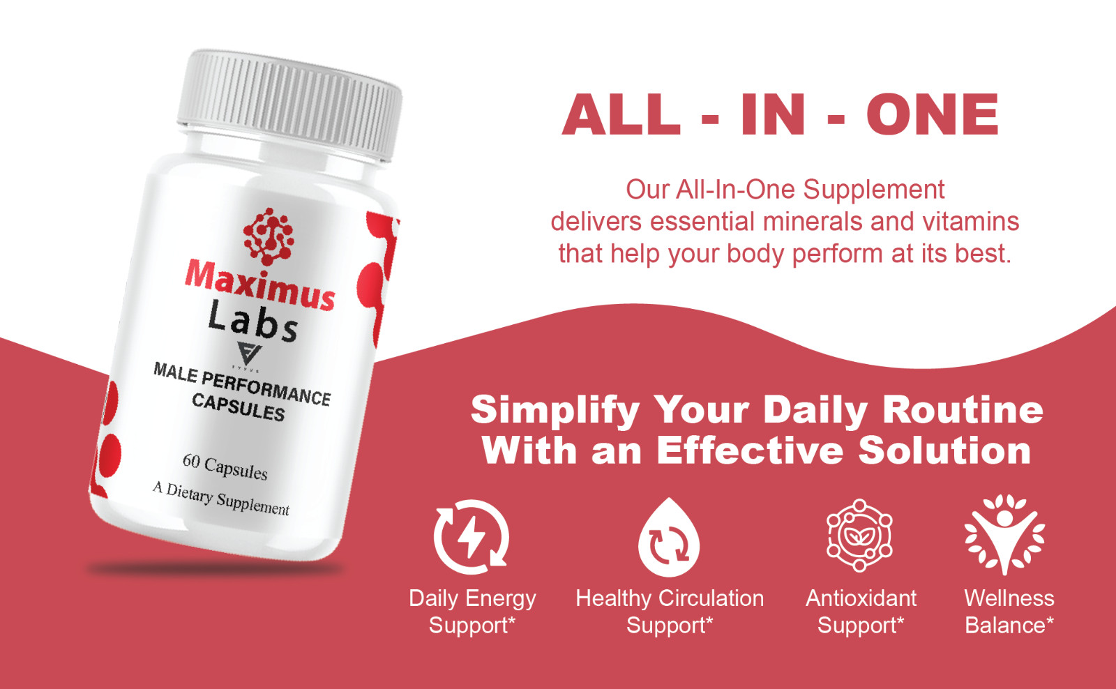 Maximus Labs Male Support Pills, MaximusLabs Supplement (60 Capsules)