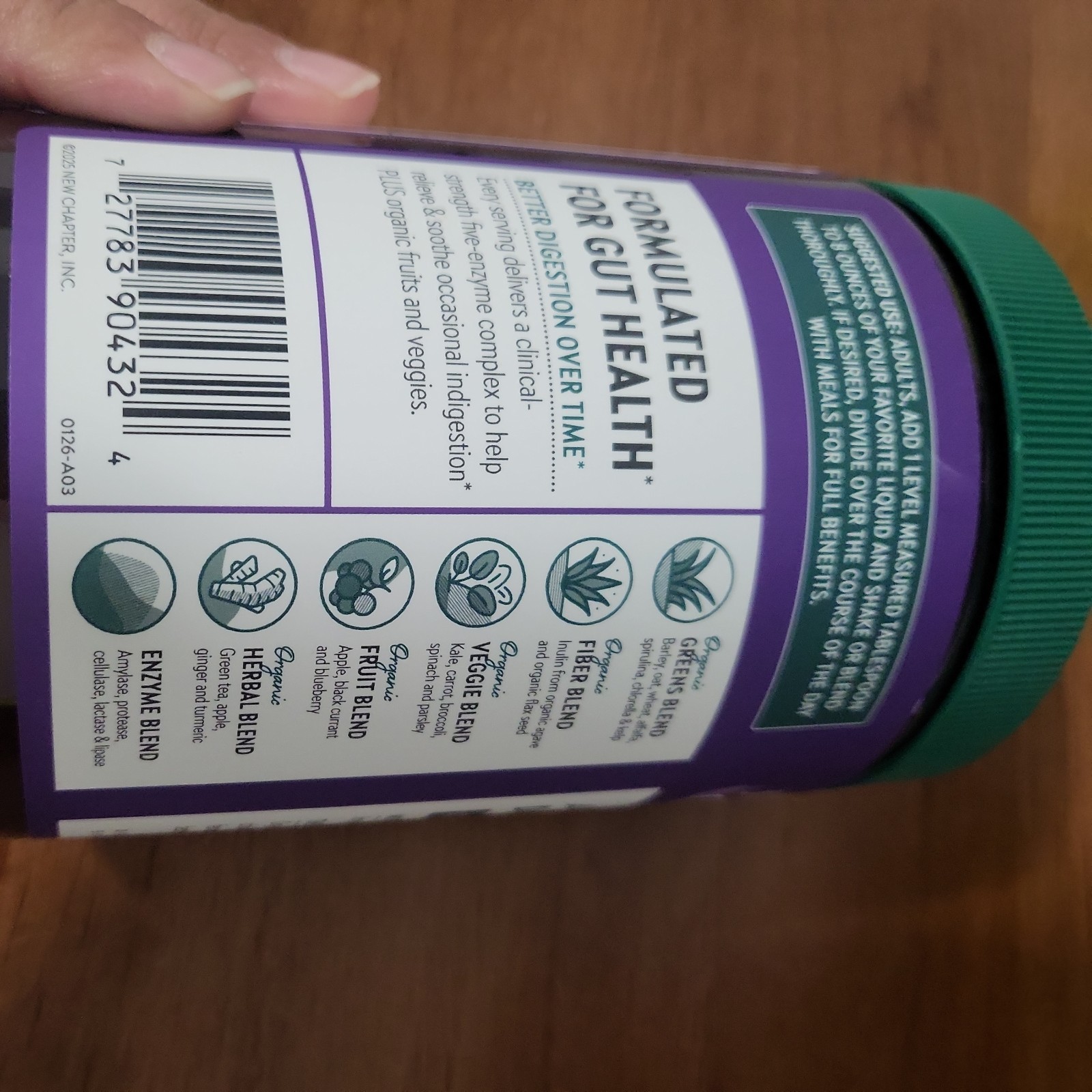 New Chapter All-Flora Digestive Super Greens Powder 7.4oz Exp 03/2027