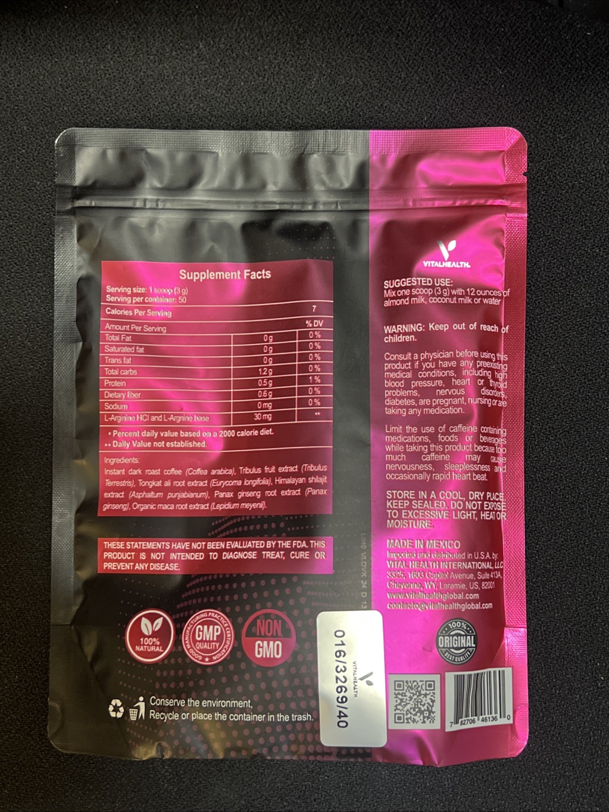 V-LOVKAFE BY VITALHEALTH ,Gourmet Dark Roast Coffee (Dietary Supplement) 5.30oz