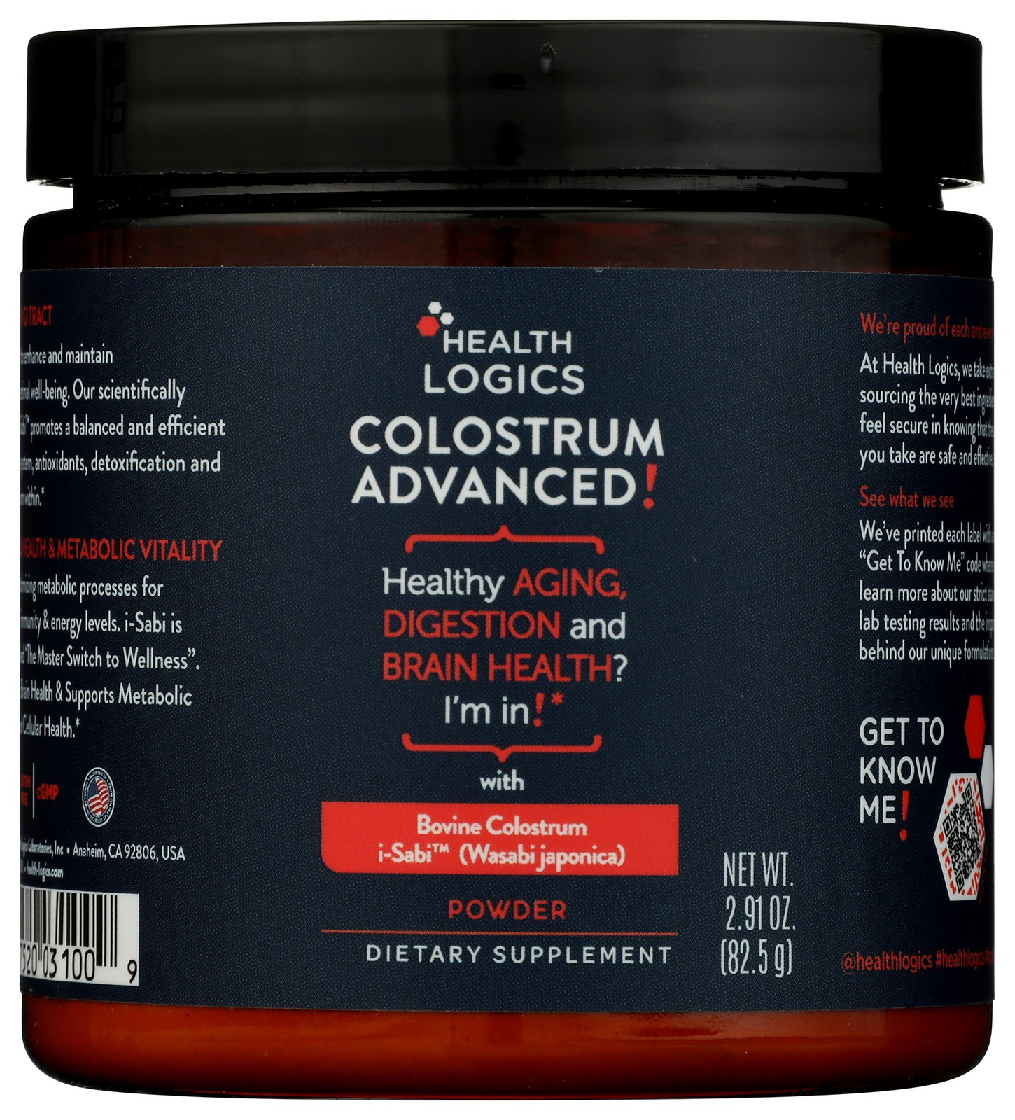 Colostrum Advanced Powder By Health Logics 2.91 Oz Dietary Supplement 8Oz 1 Pack