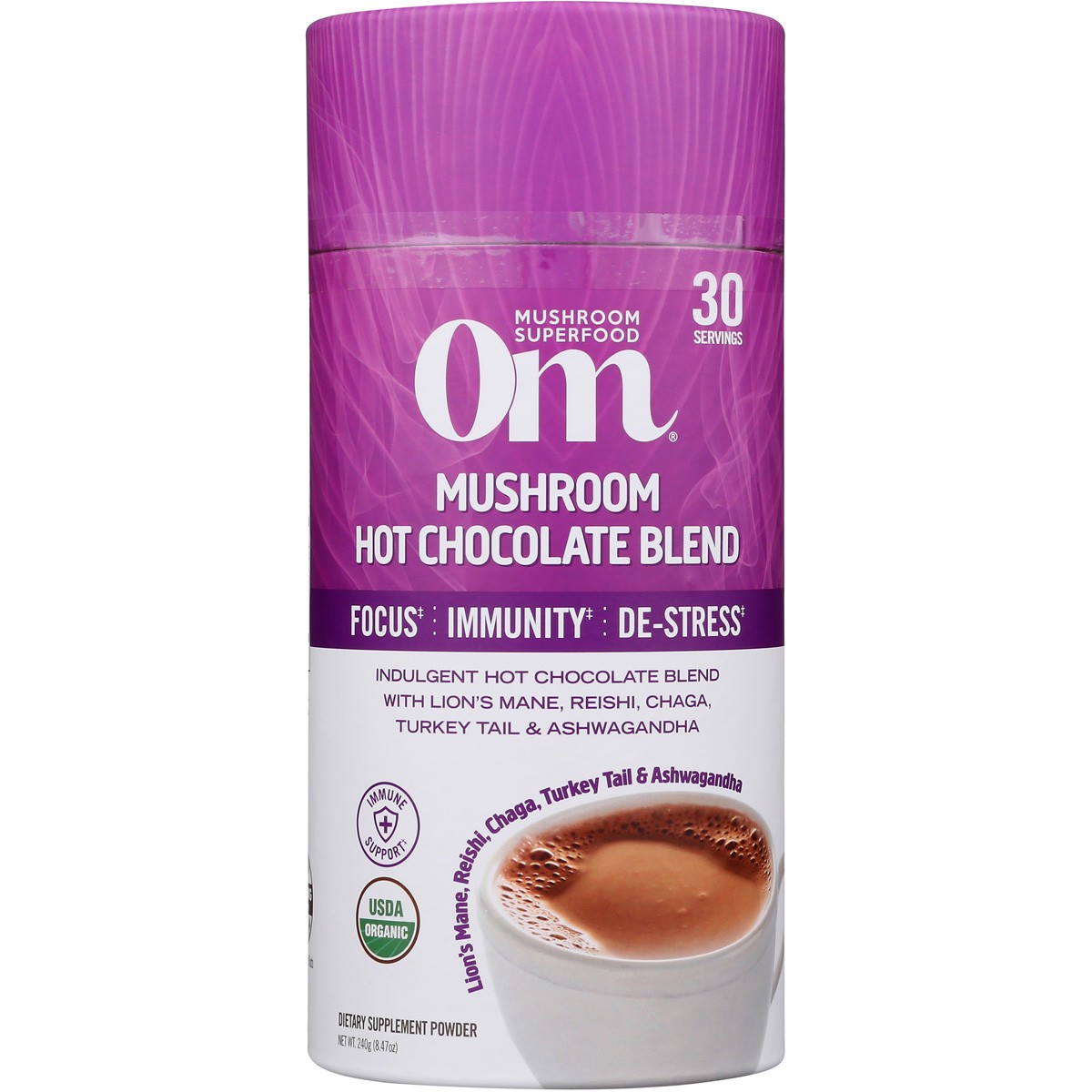 Om Mushroom Hot Chocolate Dietary Supplement Powder 8.47 Oz 1 Pack