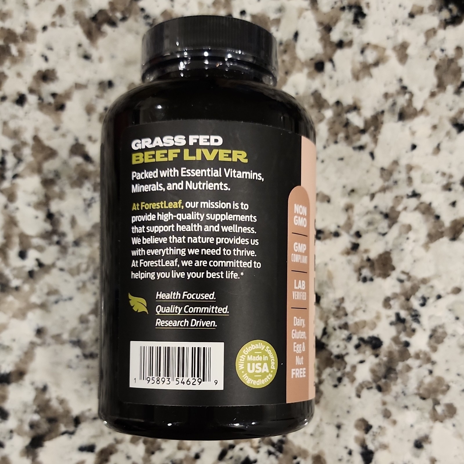 ForestLeaf Grass Fed Beef Liver 3000mg 180 Capsules-2 Bottles