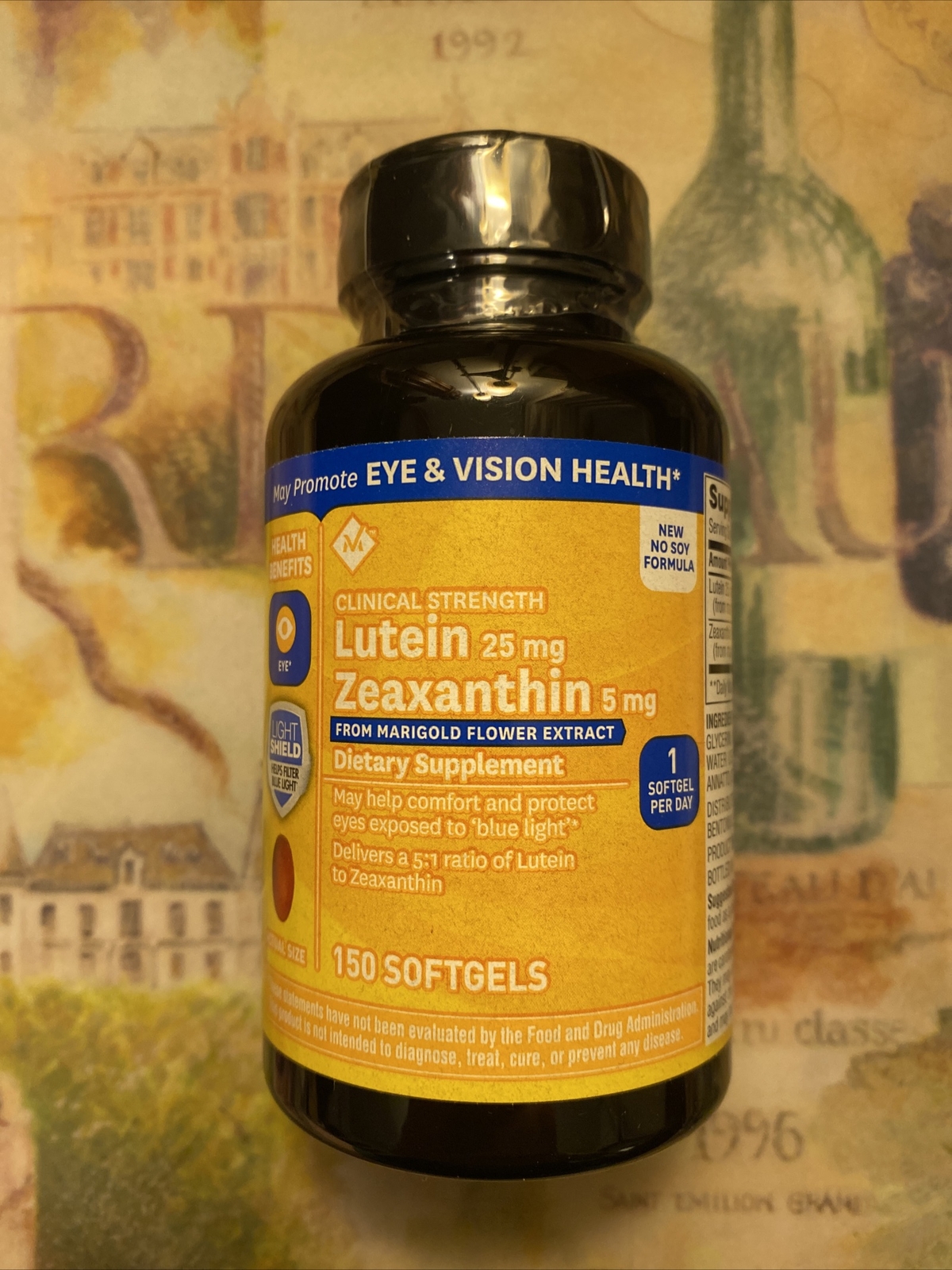 Member’s Mark Lutein 25mg & Zeaxanthin 5mg 150 Softgels ~ Expires 02/2026.