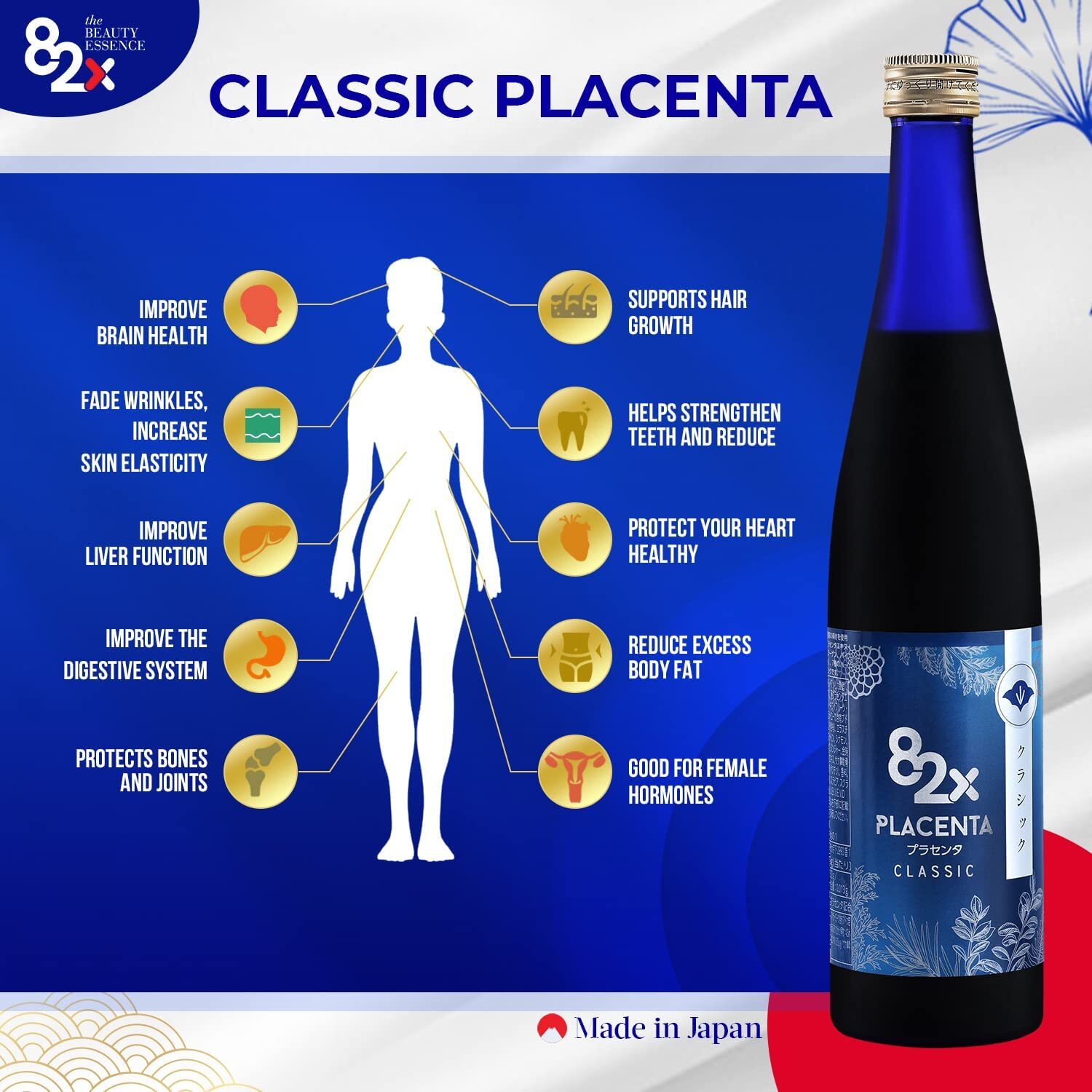 82X Classic Placenta The Original #1 Liquid Marine Collagen Placenta Drink