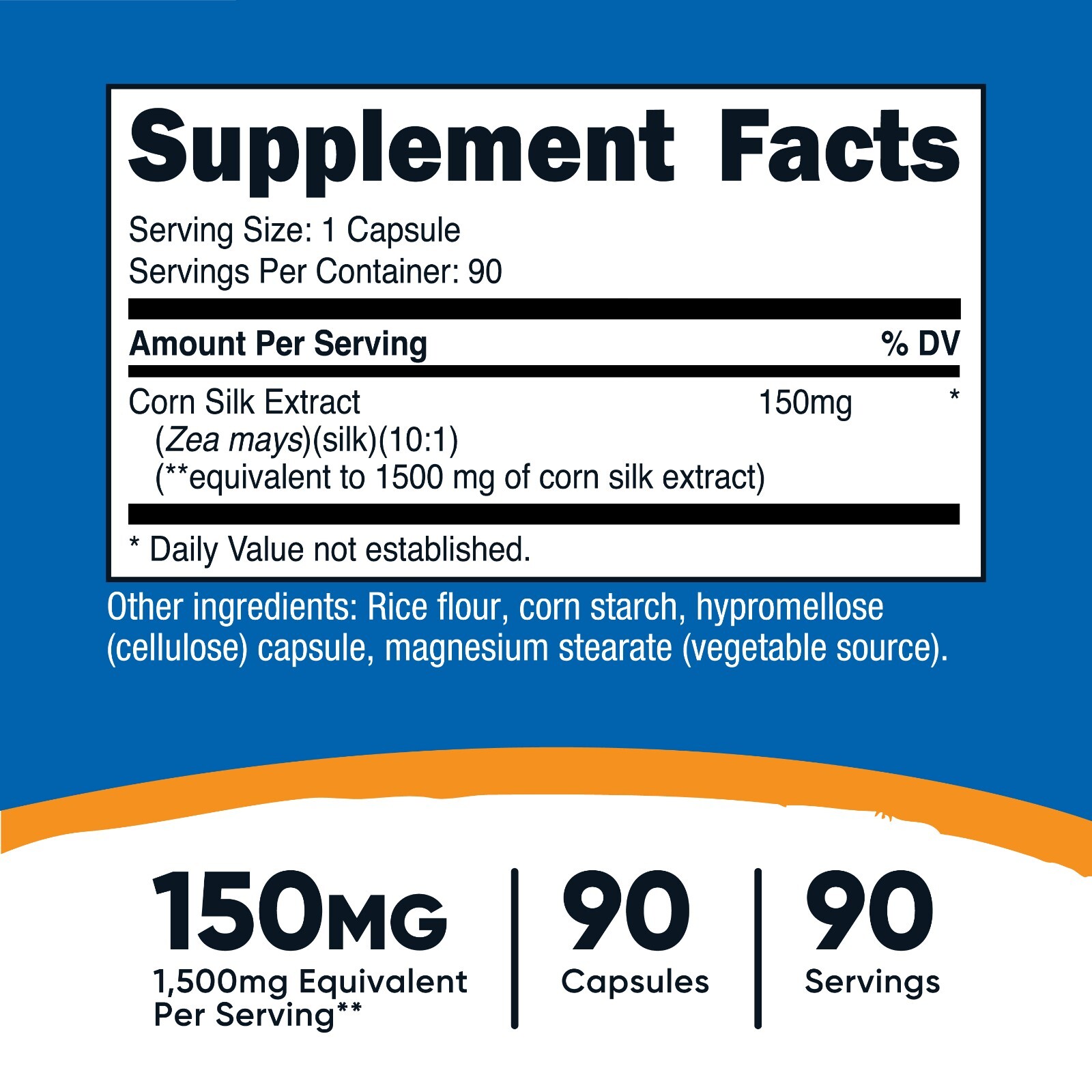 Nutricost Corn Silk (150mg) 90 Capsules – Corn Silk Extract, Vegan, Gluten-Free