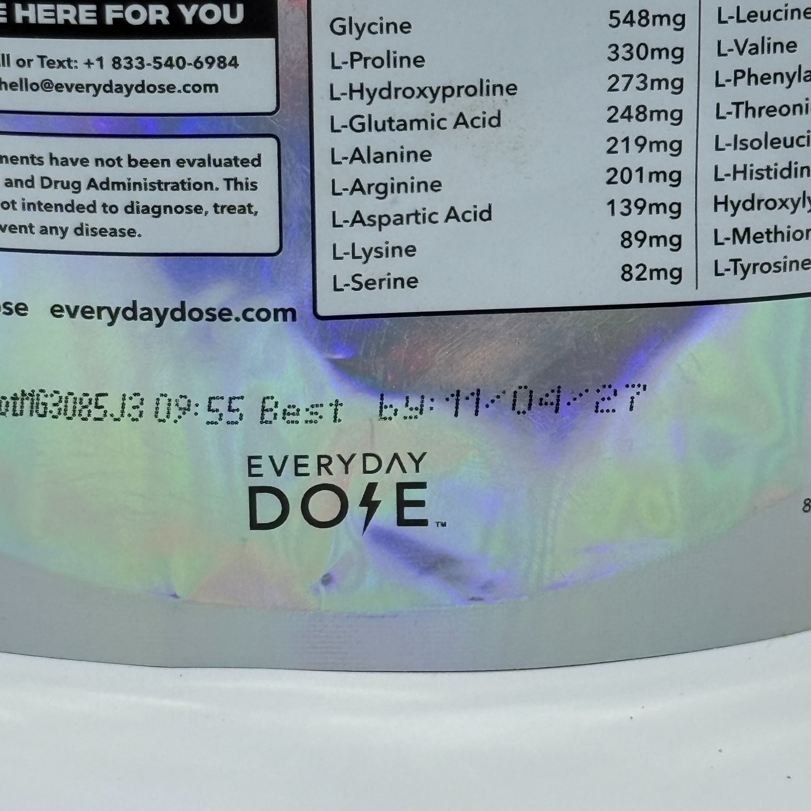 Everyday Dose Collagen + Probiotics Creamer+ 5.93 oz 168g 14 Servings 11/04/27