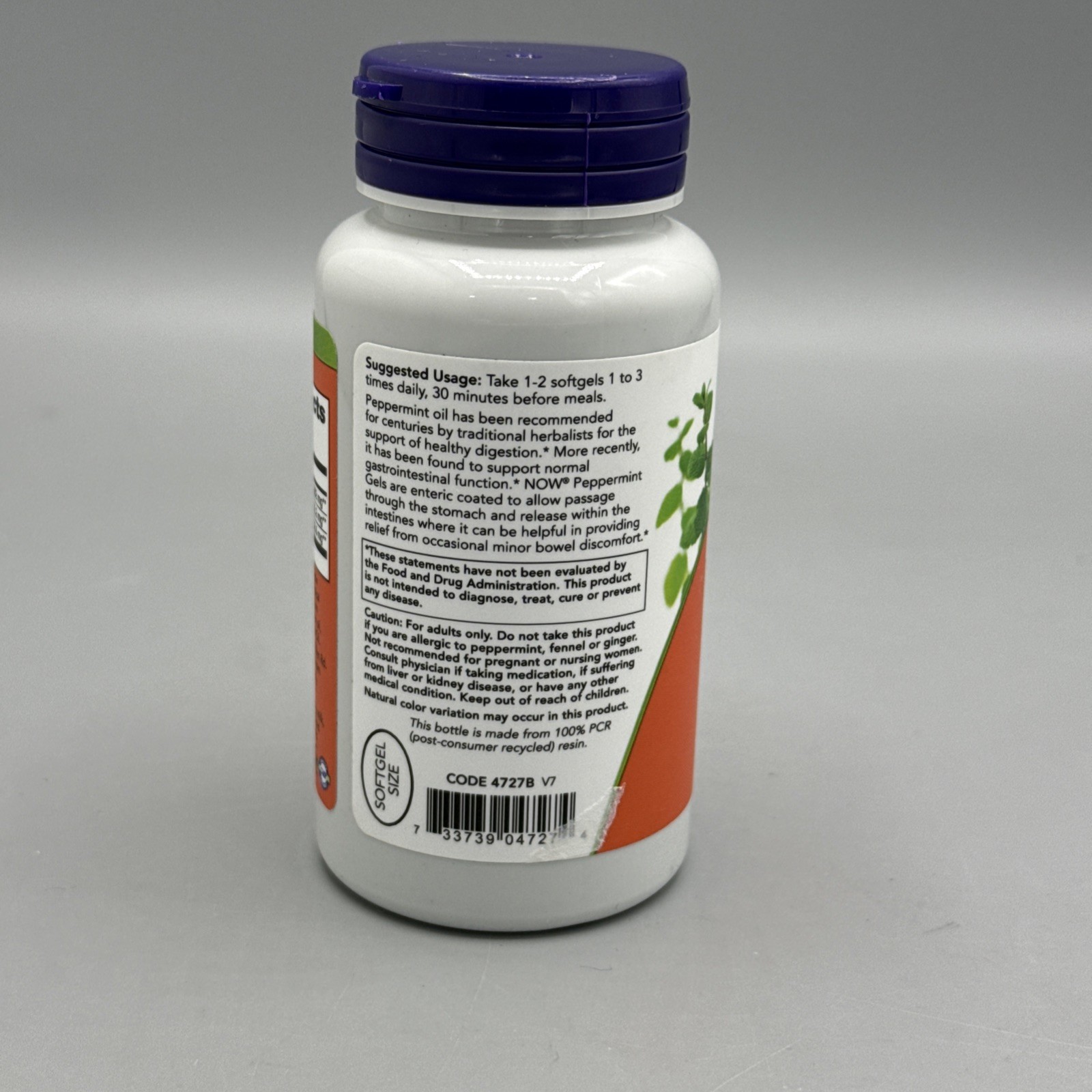 NOW FOODS Peppermint Gels 90 Softgels New 9/2029