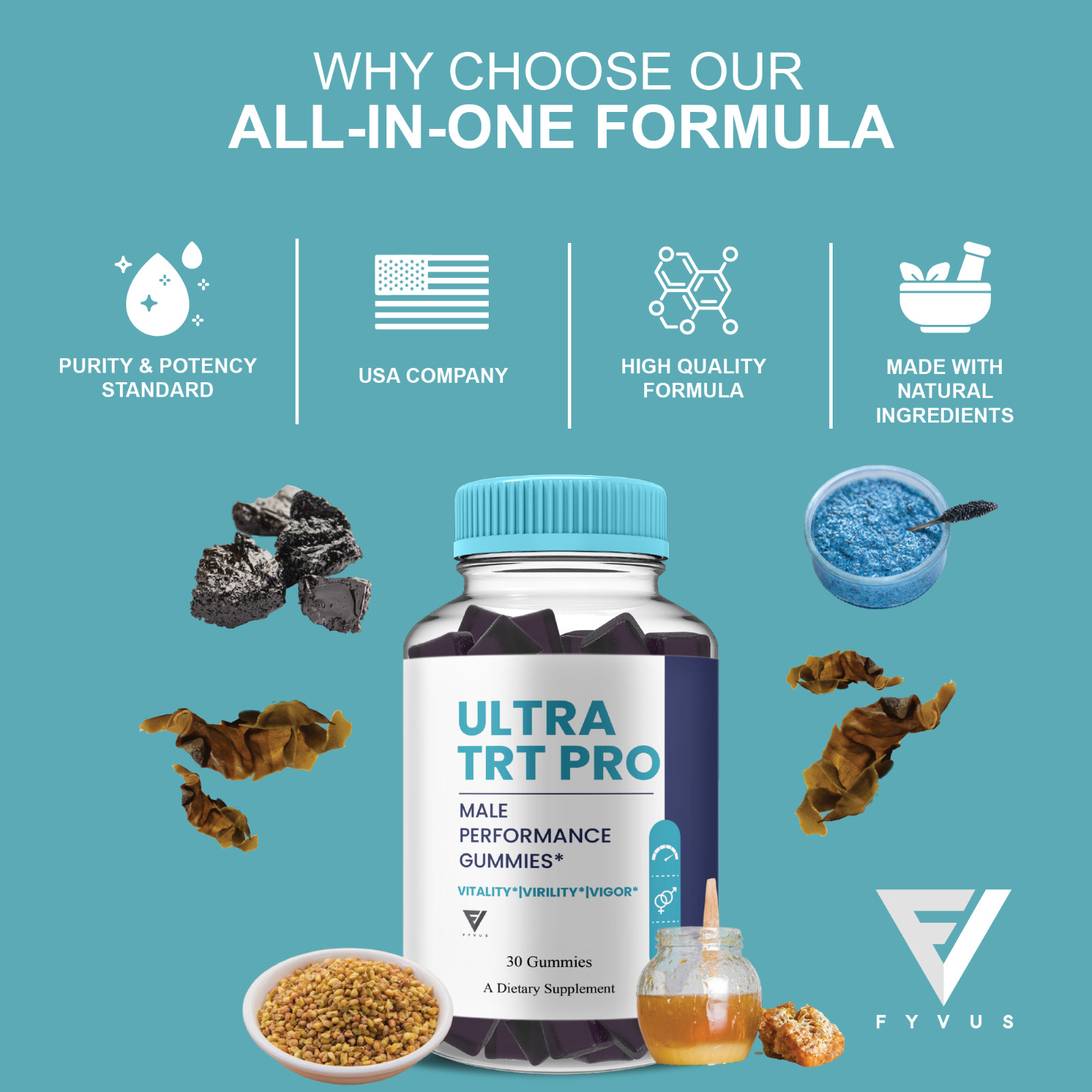 (3 Pack) Ultra TRT Pro Gummies, UltraTRT Pro Mens Supplement (90 Gummies)
