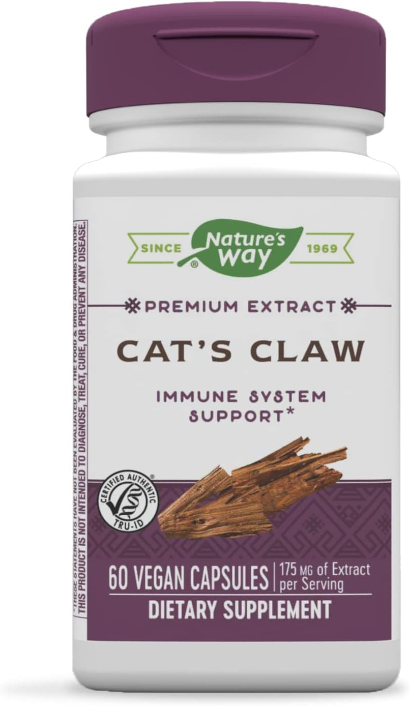 Nature’s Way Standardized Cat’s Claw Extract, 175 Mg per Serving, 60 Capsules