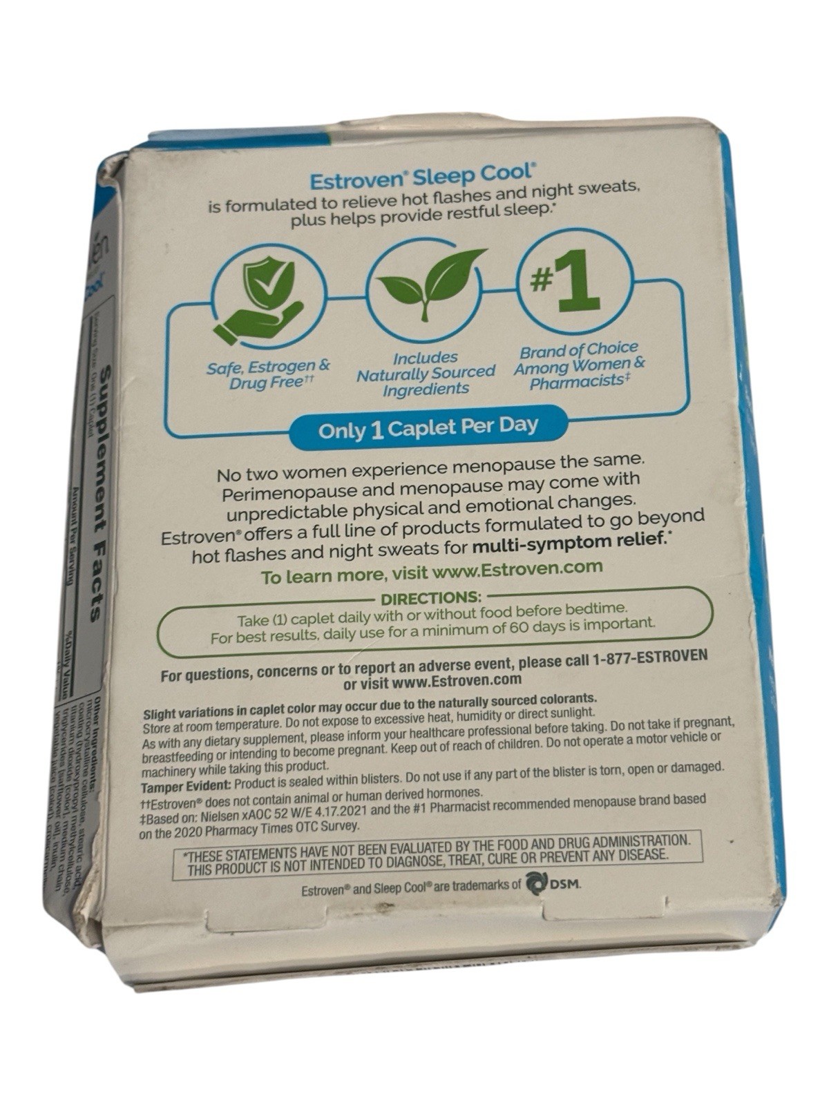 Estroven Menopause Relief Sleep Cool – 30 Caplets – Ex: 5/27
