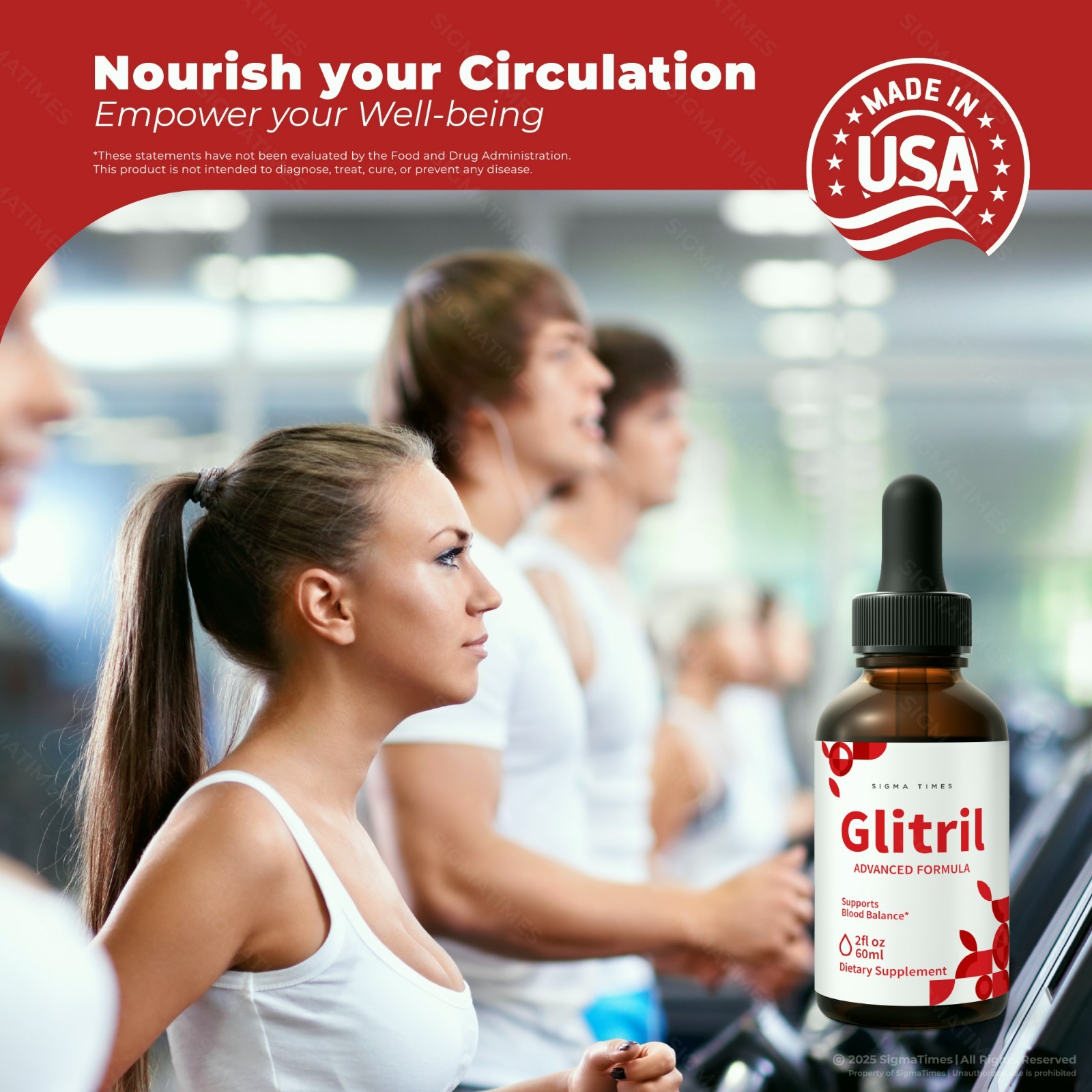 Glitril Drops – Blood Support, Balance & Circulation Liquid Supplement – 5 Pack
