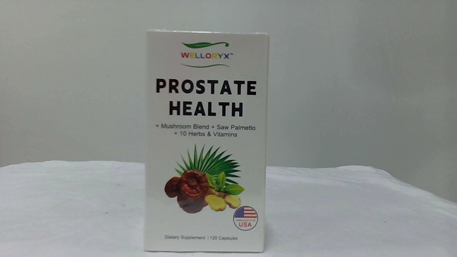 WELLORYX Prostate Health Mushroom Blend Saw Palmetto 120 Capsules