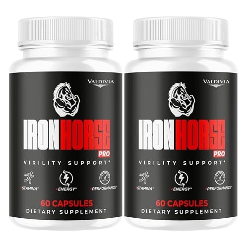 Iron Horse Iron Supplement Capsules Energy Blood Support Anemia 2 Pack 120Ct